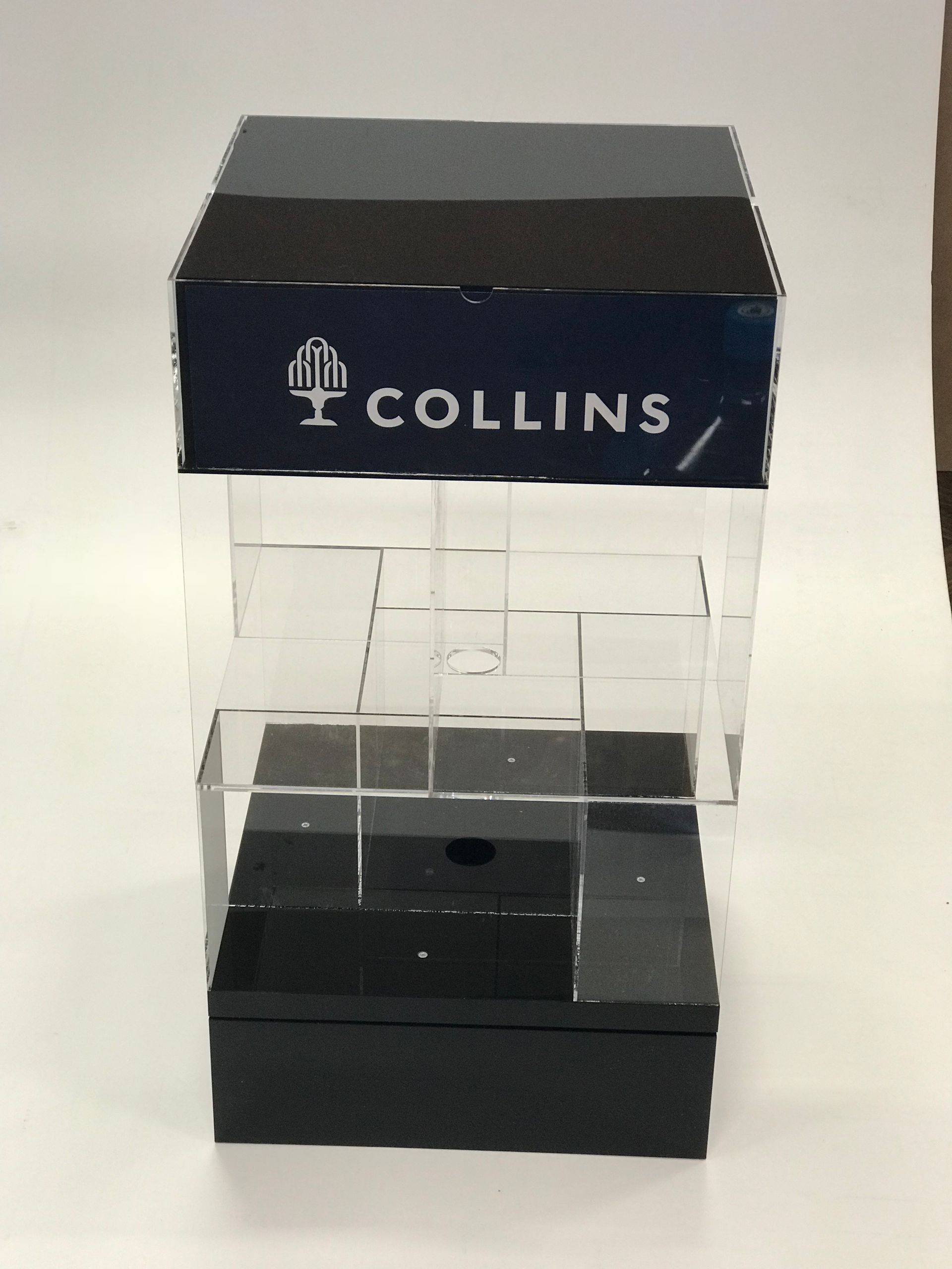 POS manufactured in clear perspex 