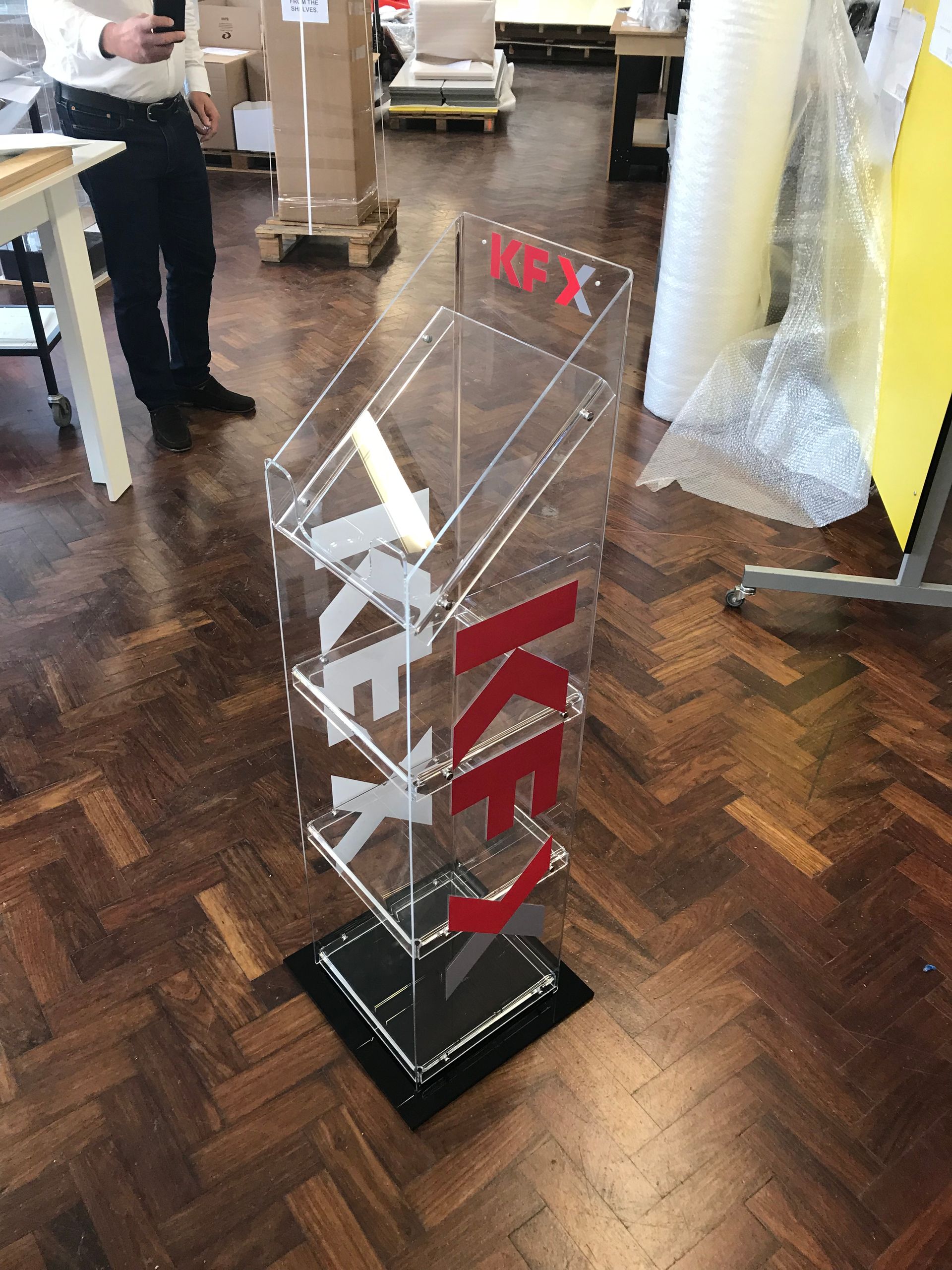Clear Acrylic fabricated leaflet stand