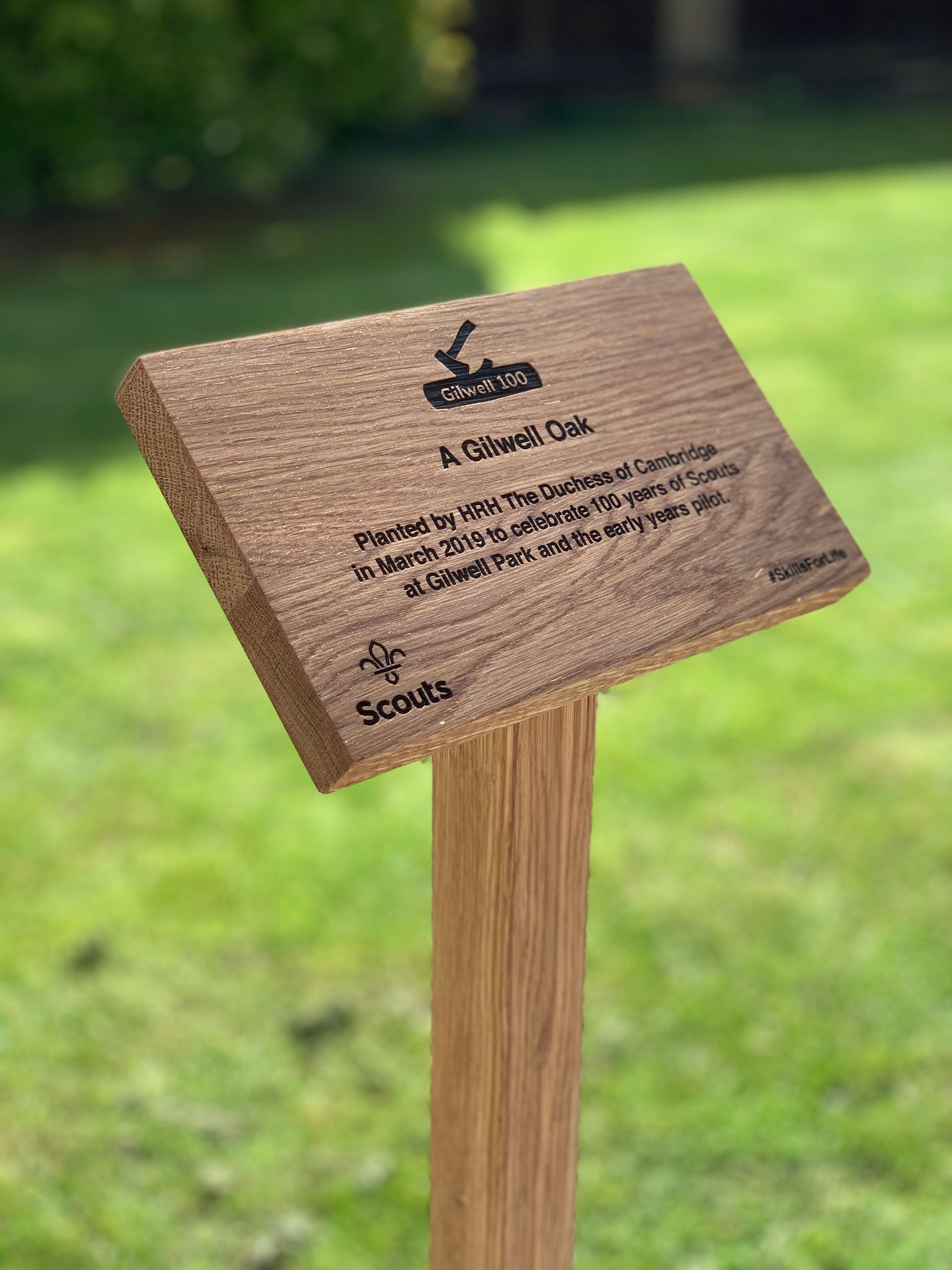 Laser etched wooden commemorative plaque