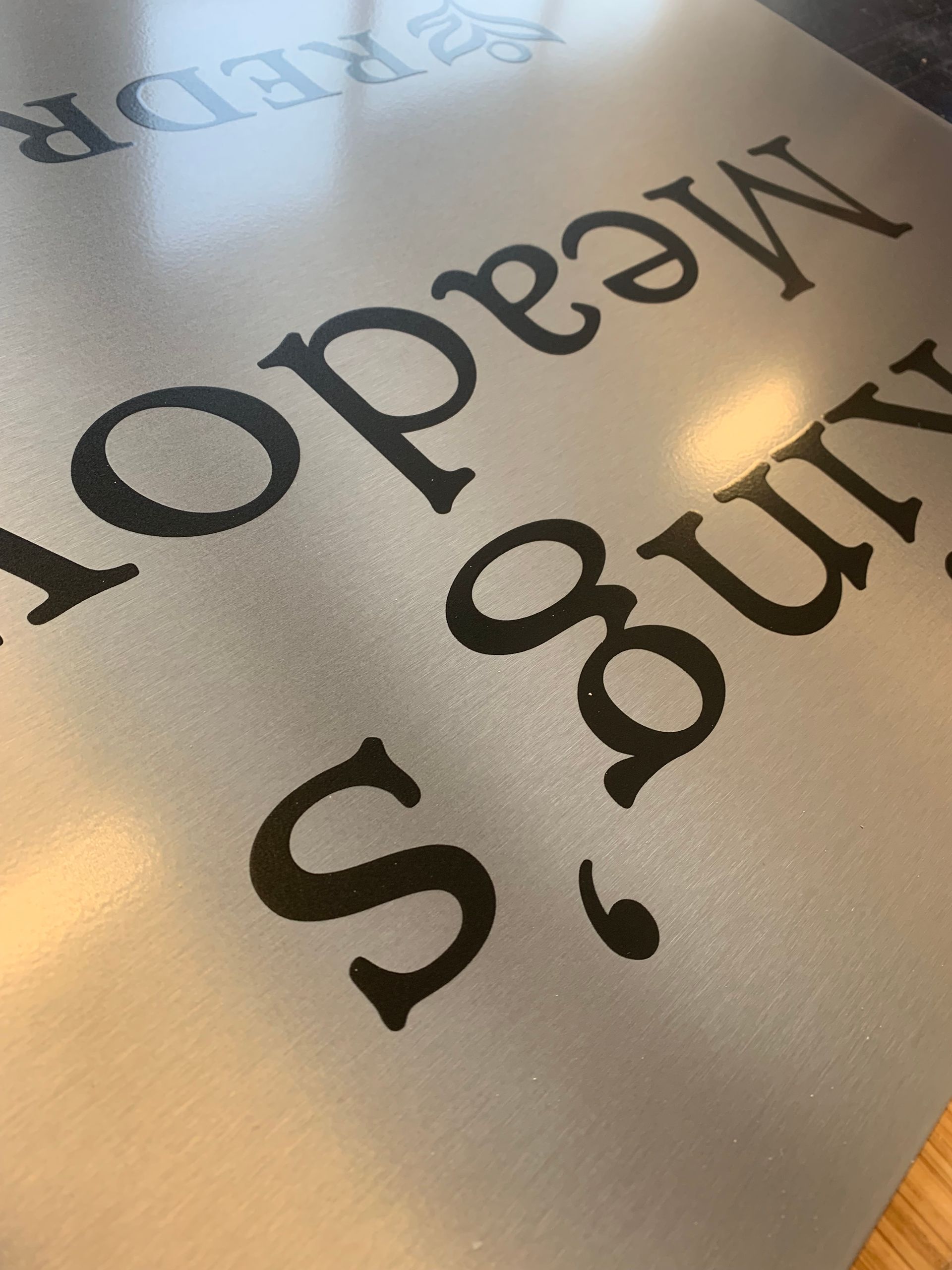 Direct print lettering to stainless steel 