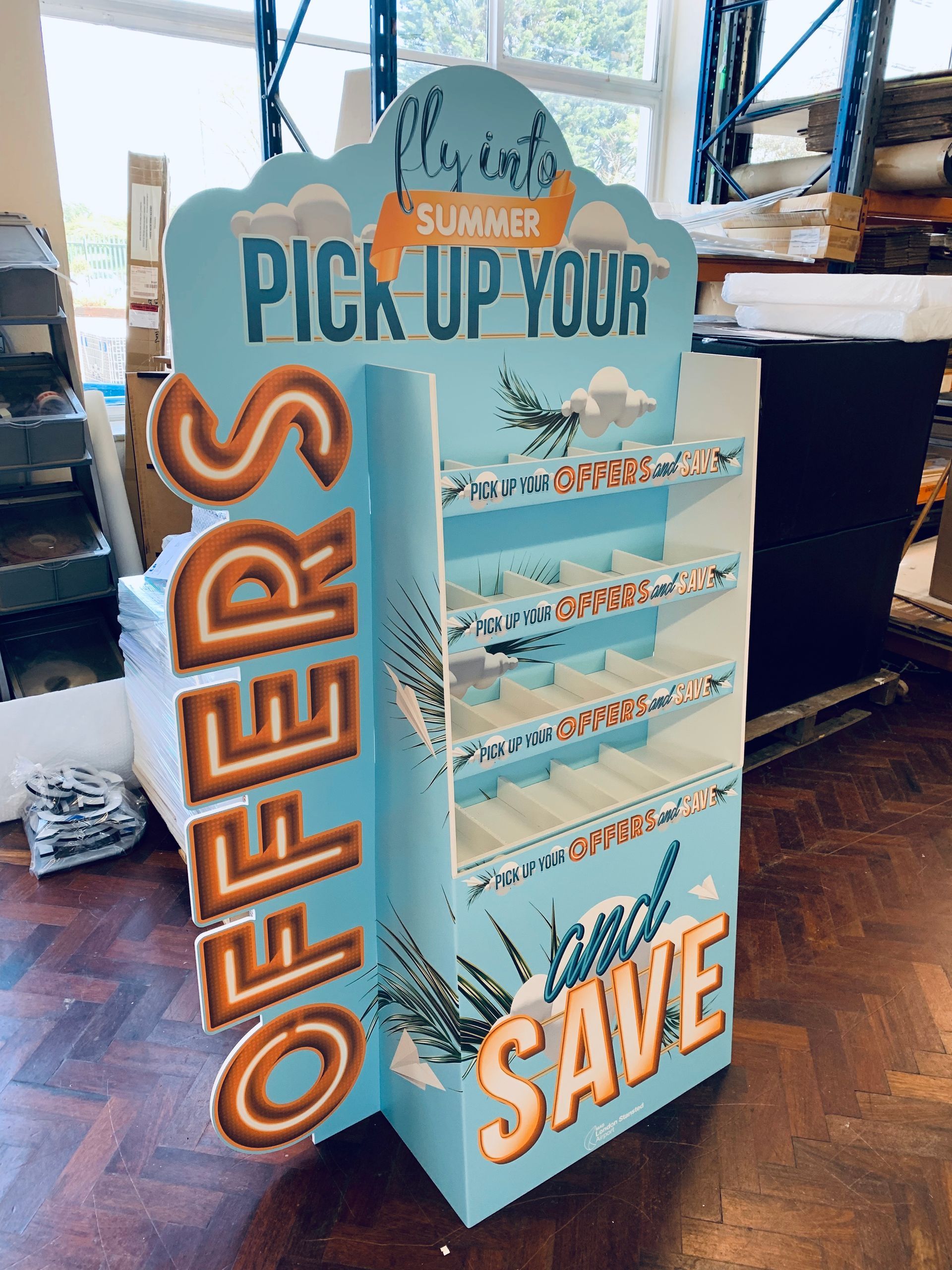 Bespoke Shop floor Point of sale unit made from foam board