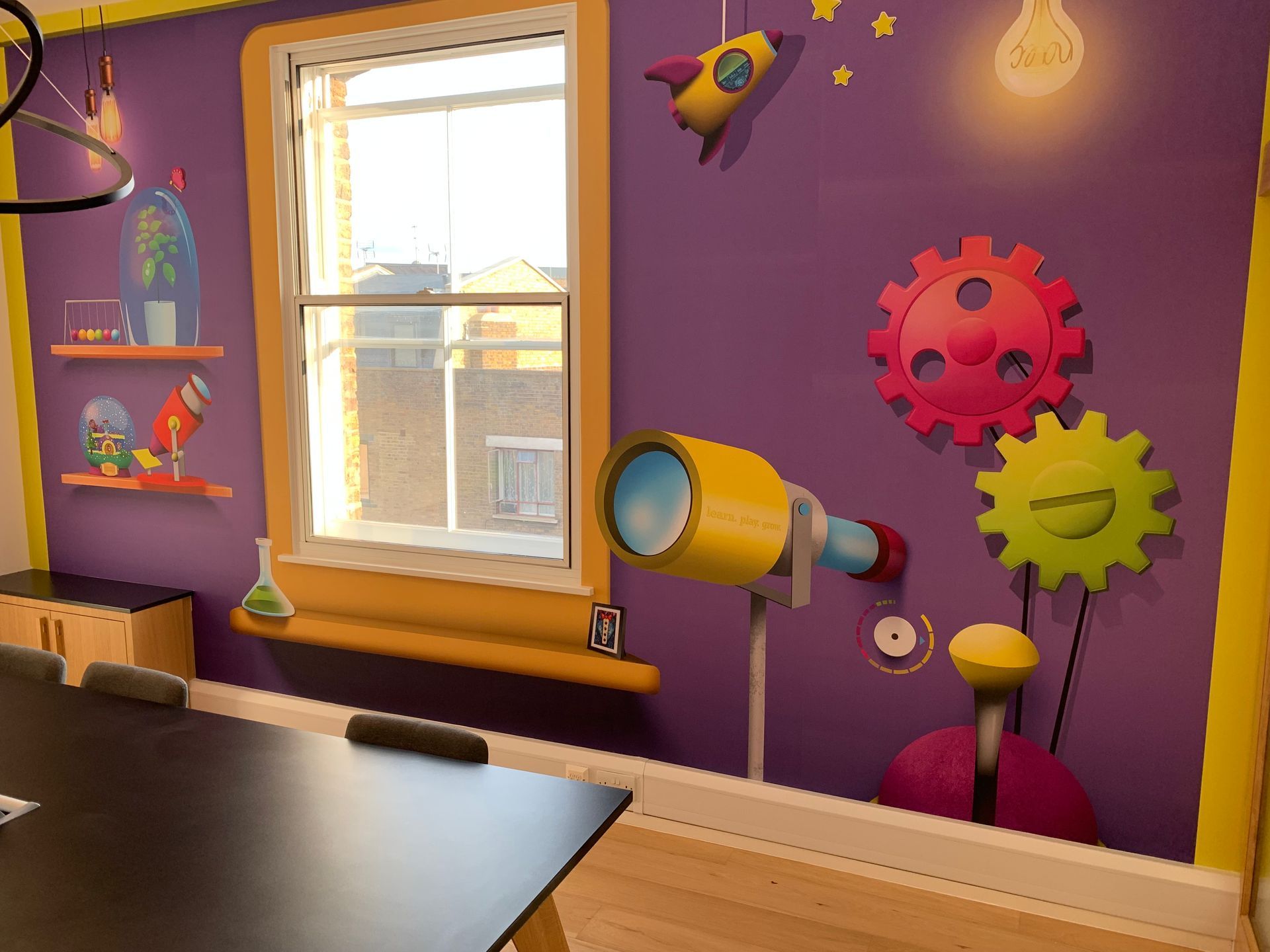 fun design wall covering for school room 