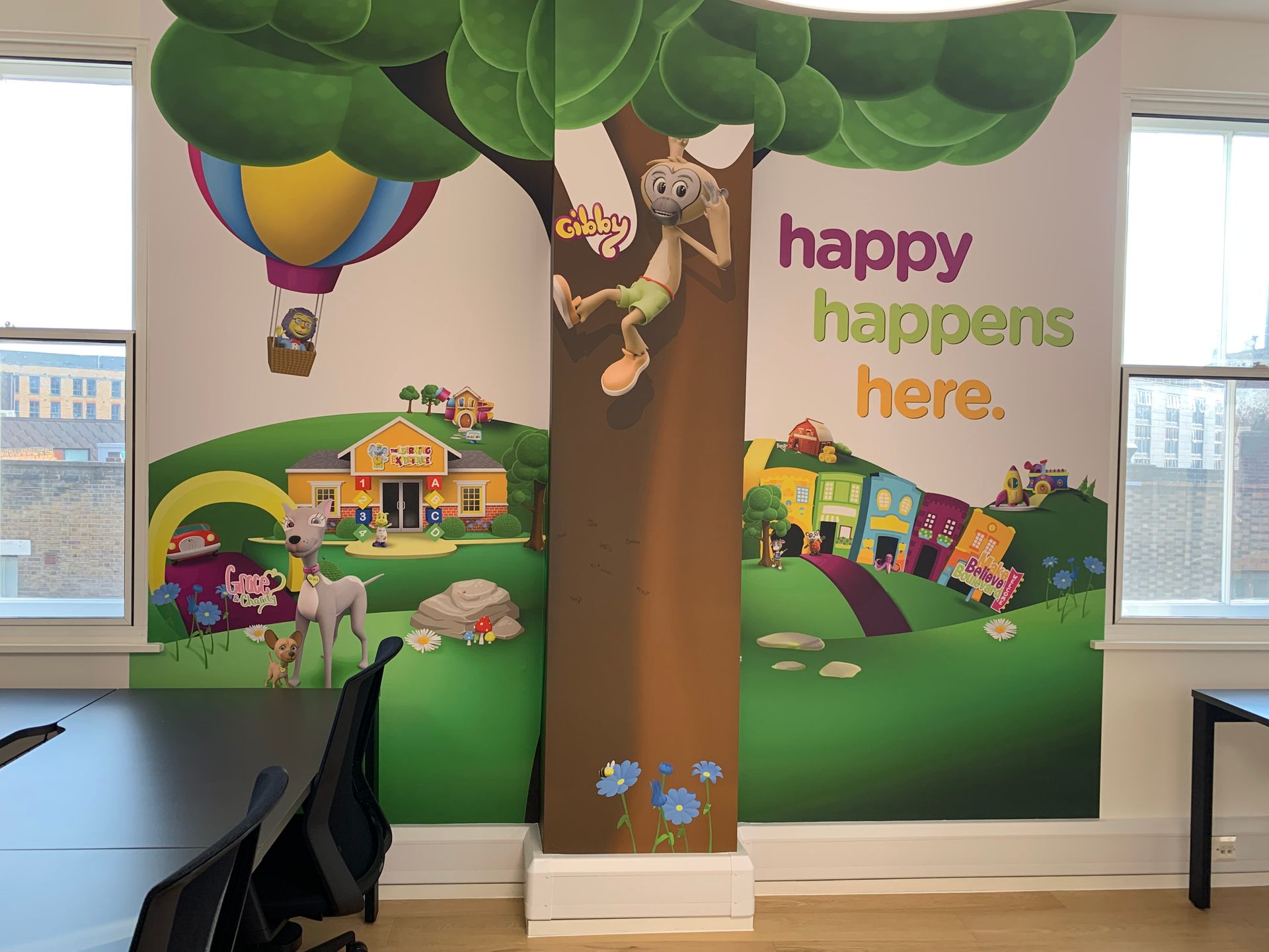 Large format printed wall covering for schools, hospitals, surgeries and libraries