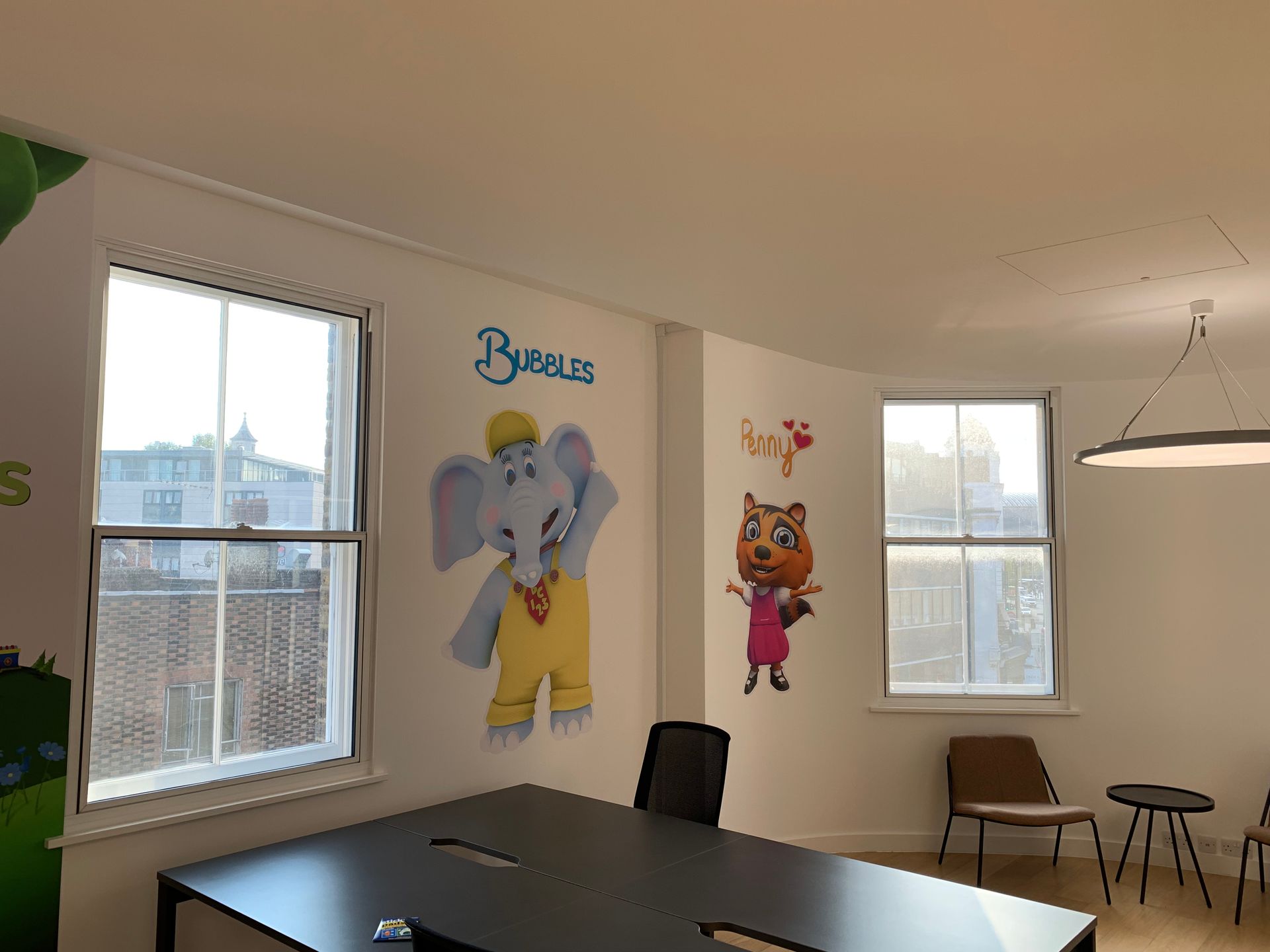 Cut to shape printed animal character wall decals