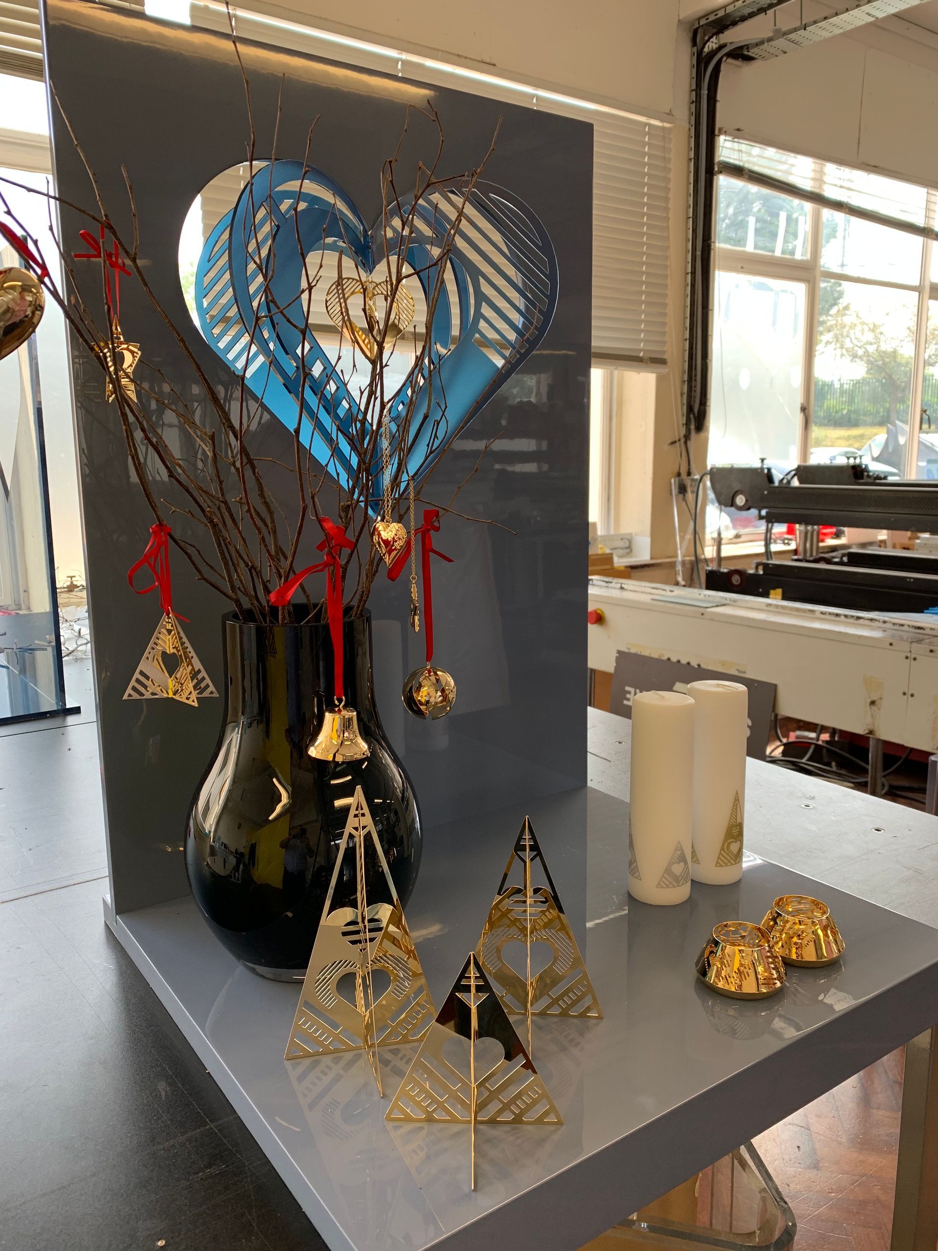 Heart shaped home furnishing shop product display