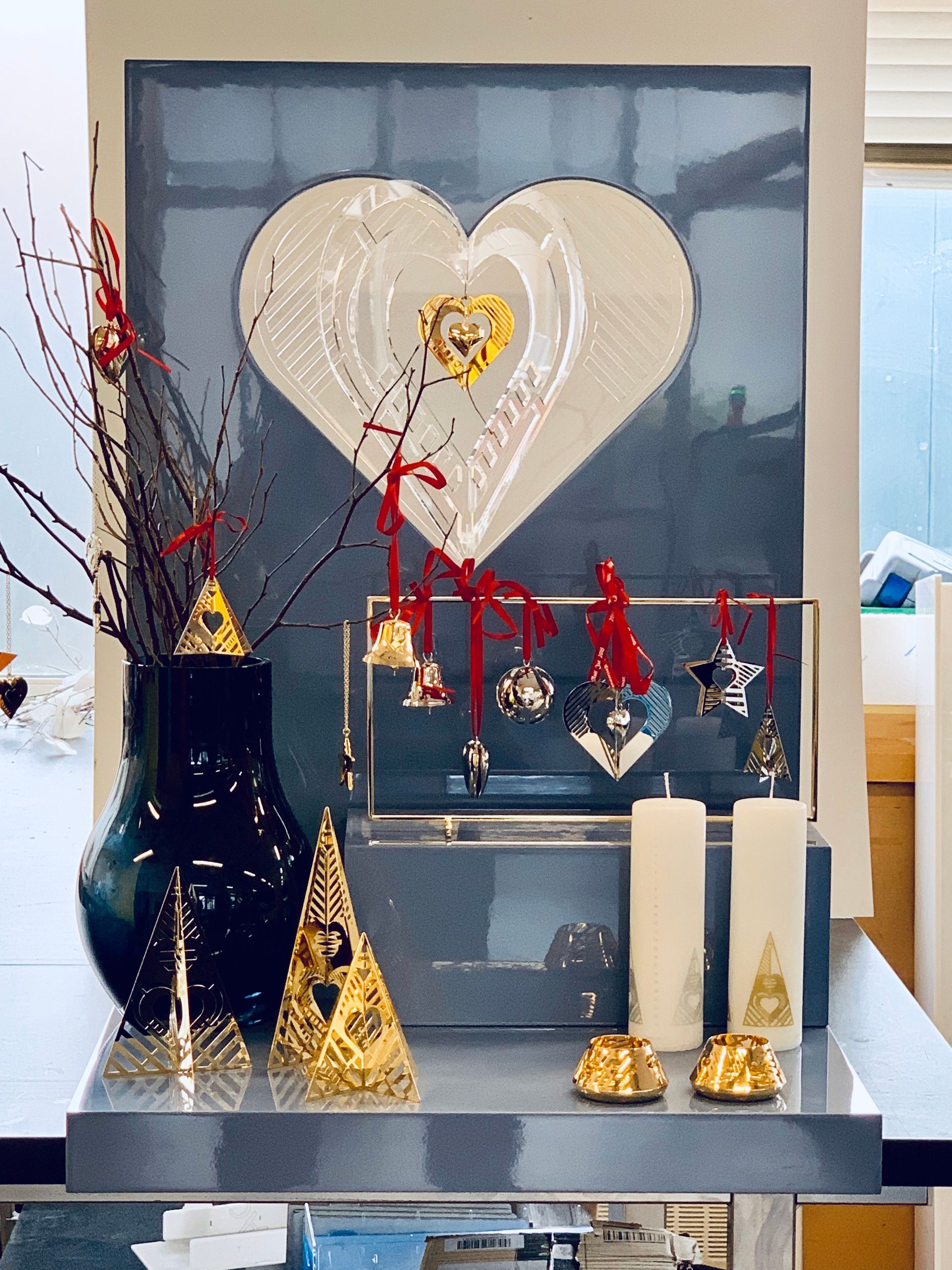 Floor standing Georg Jensen brand display manufactured from laser cut Perspex with products