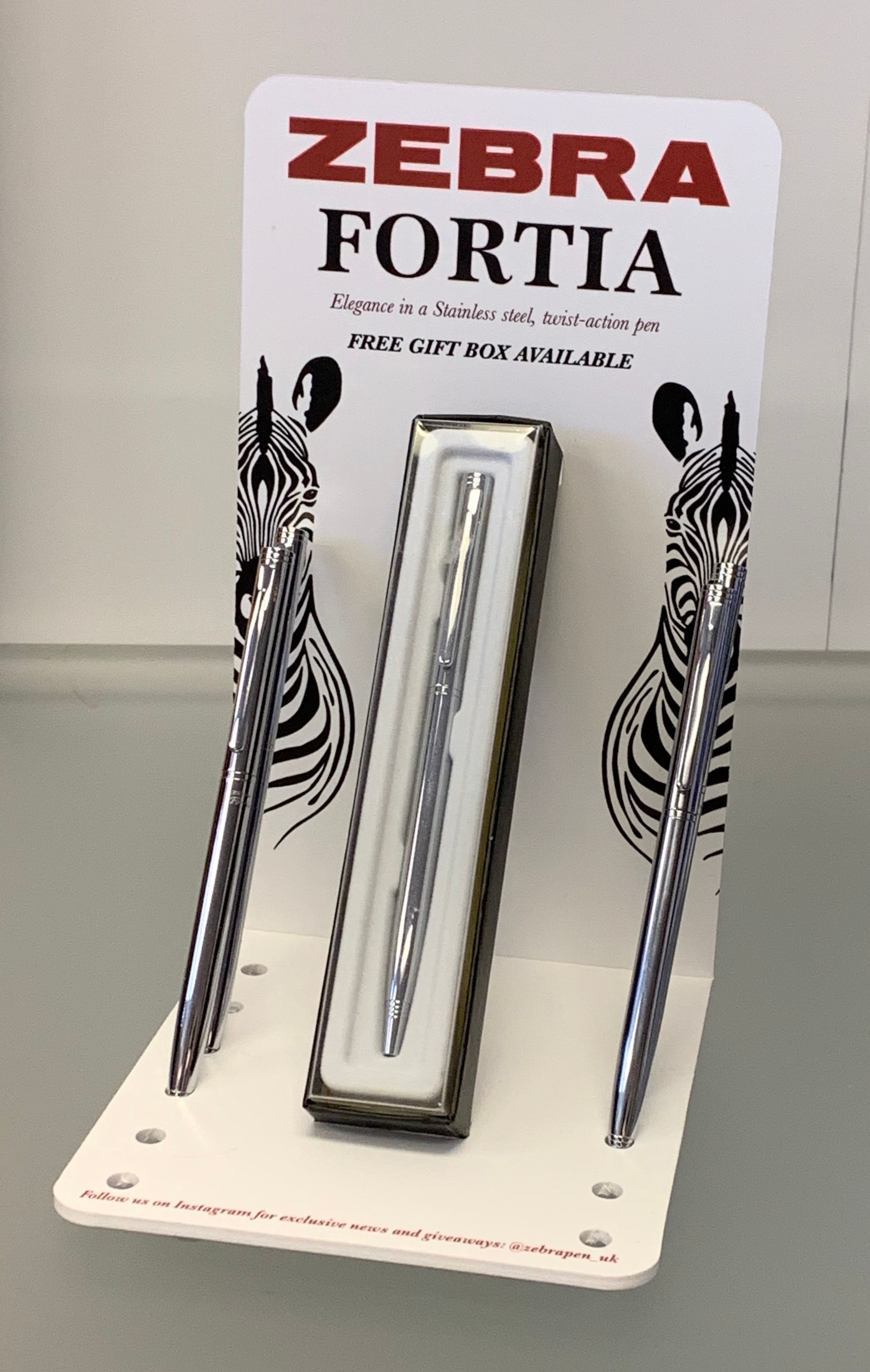 Zebra Fortia pen Counter top POS manufactured from foamex