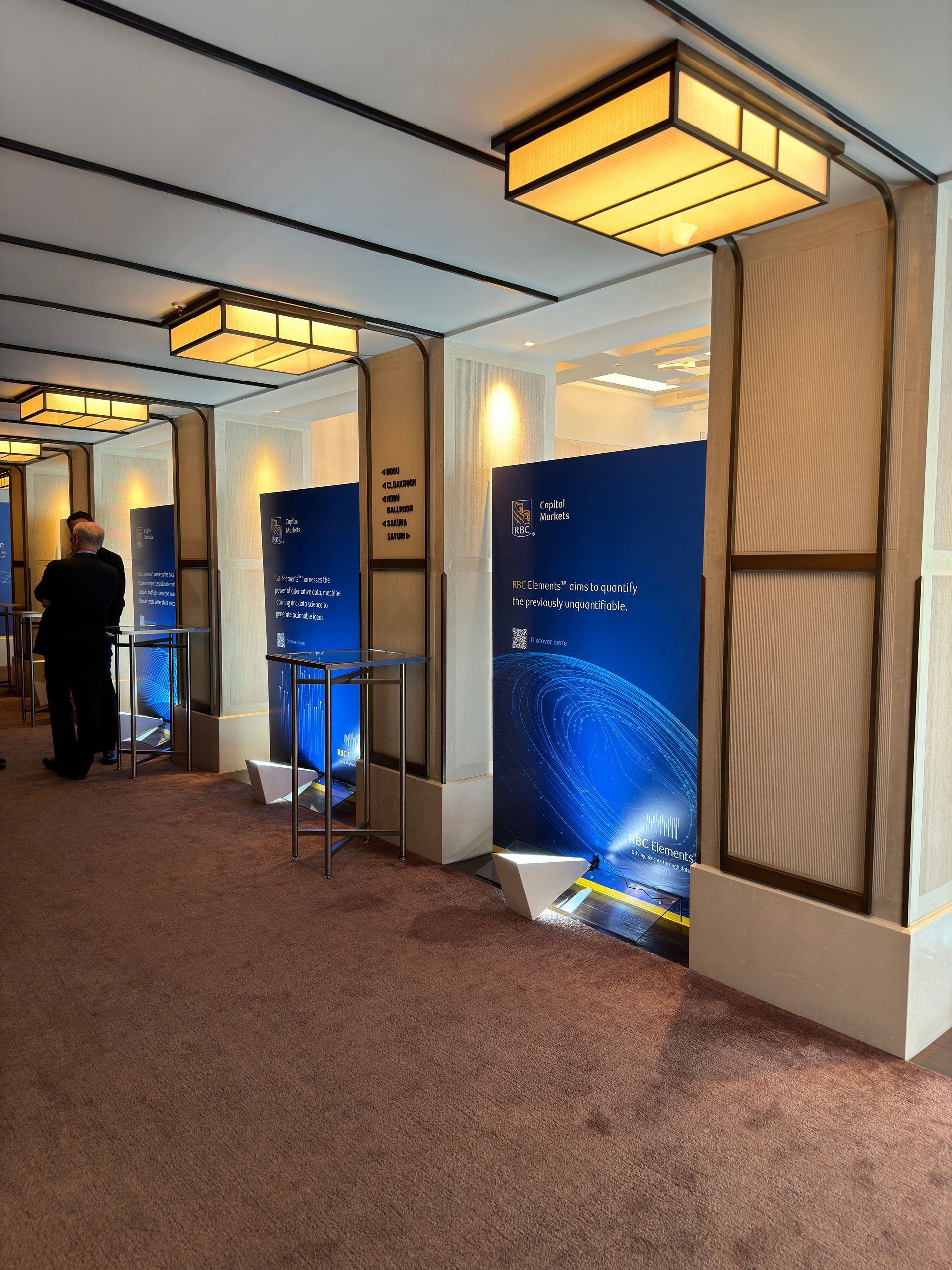 Capital Markets event hallway banner graphics