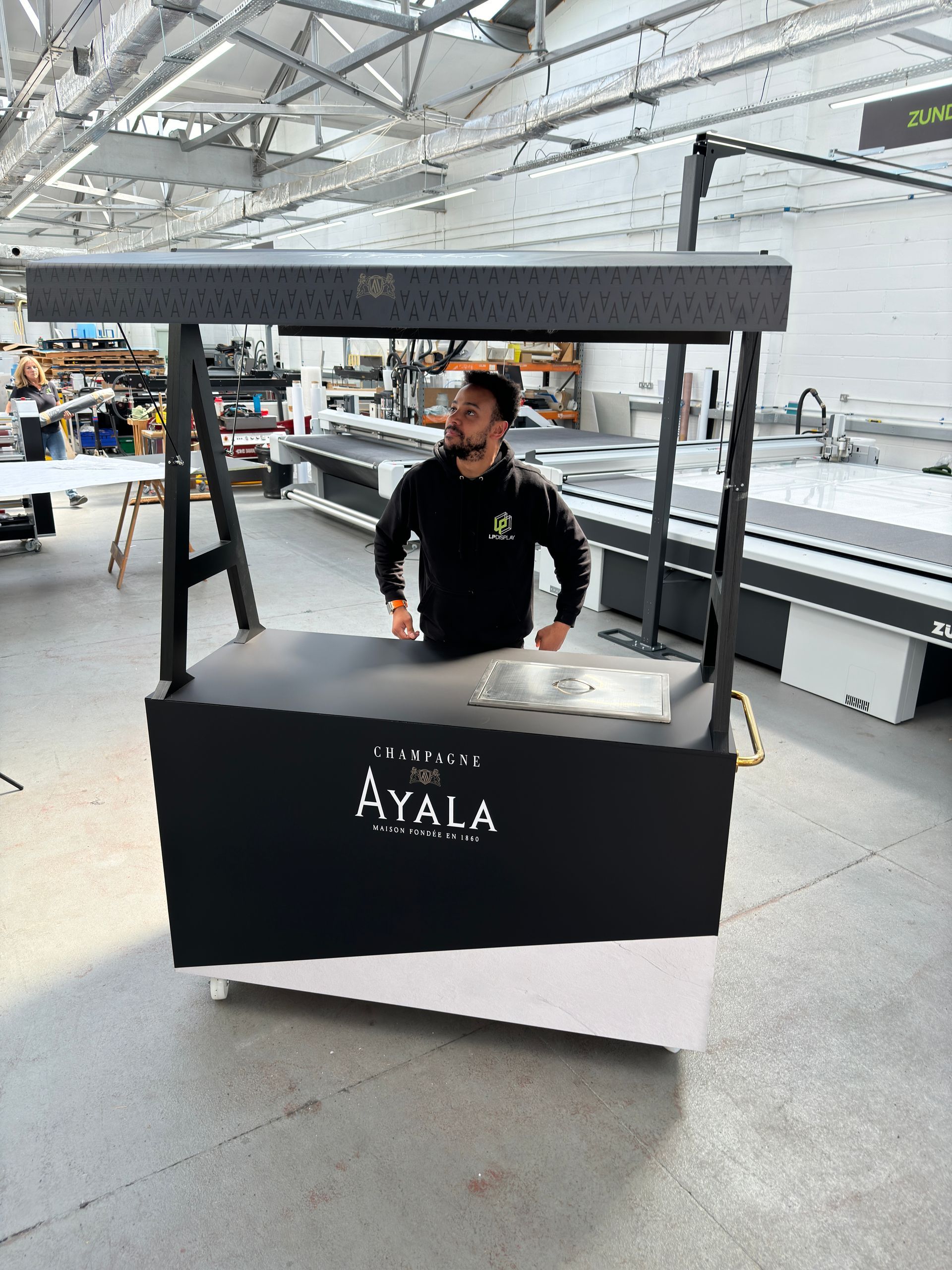 Mobile chiller trade cart manufactured for Ayala Champagne