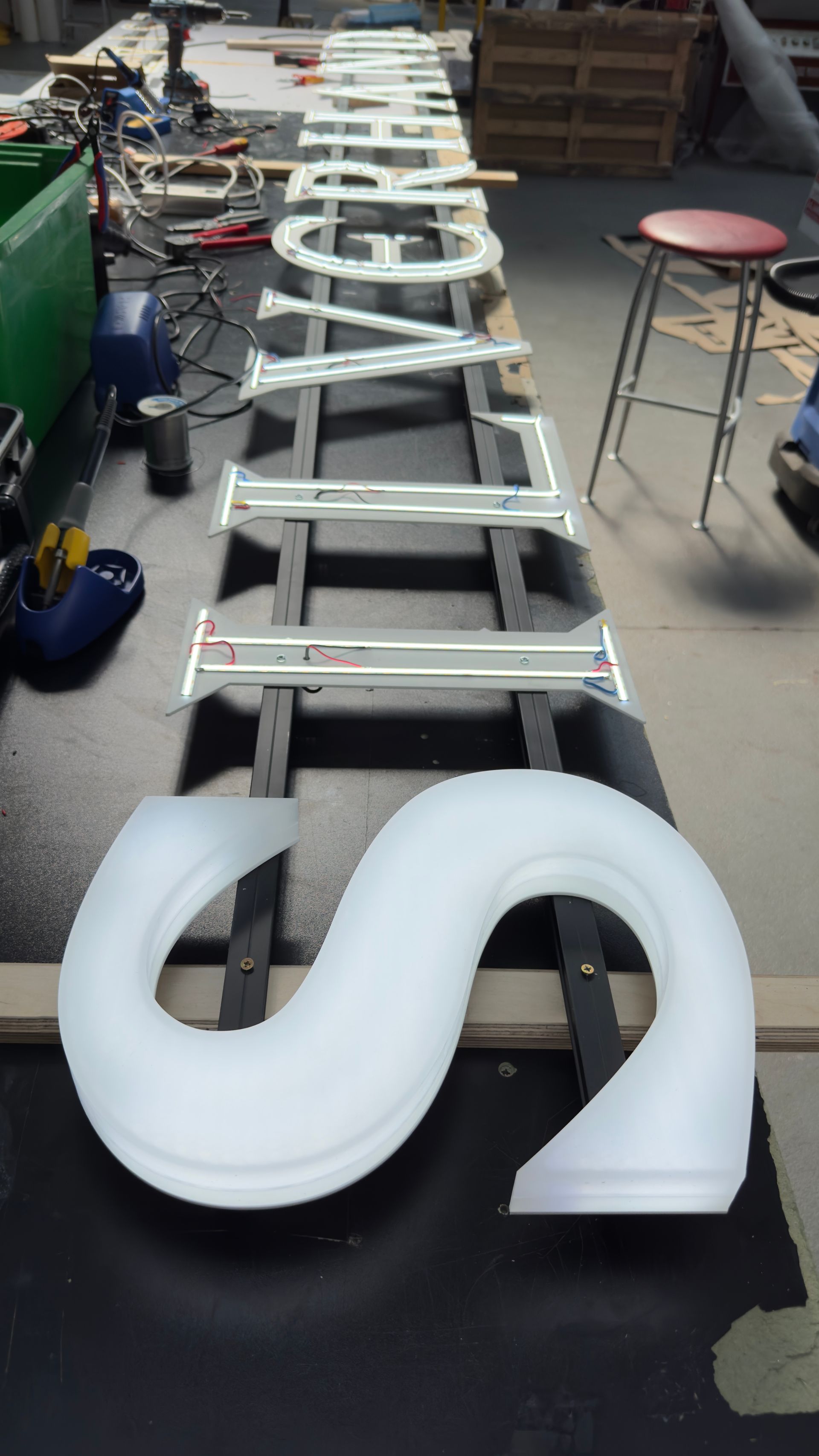 Acrylic LED back lit lettering