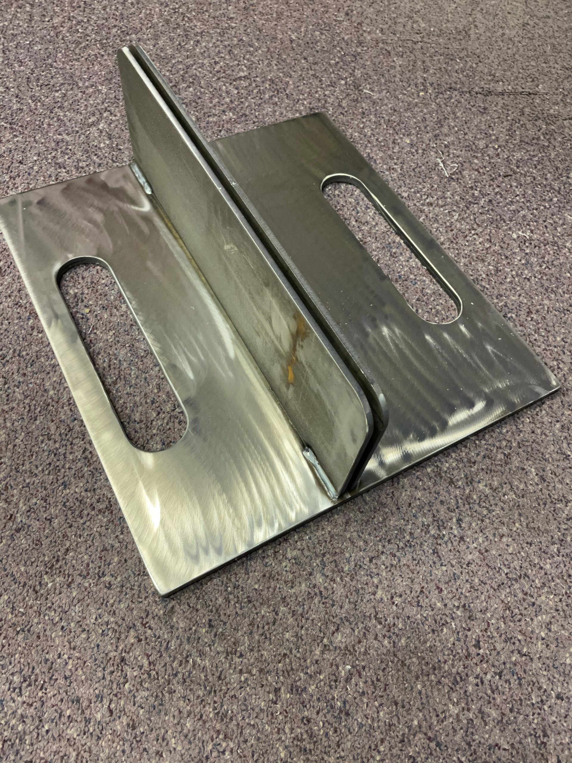 Sheet metal fabricated floor sign stand
