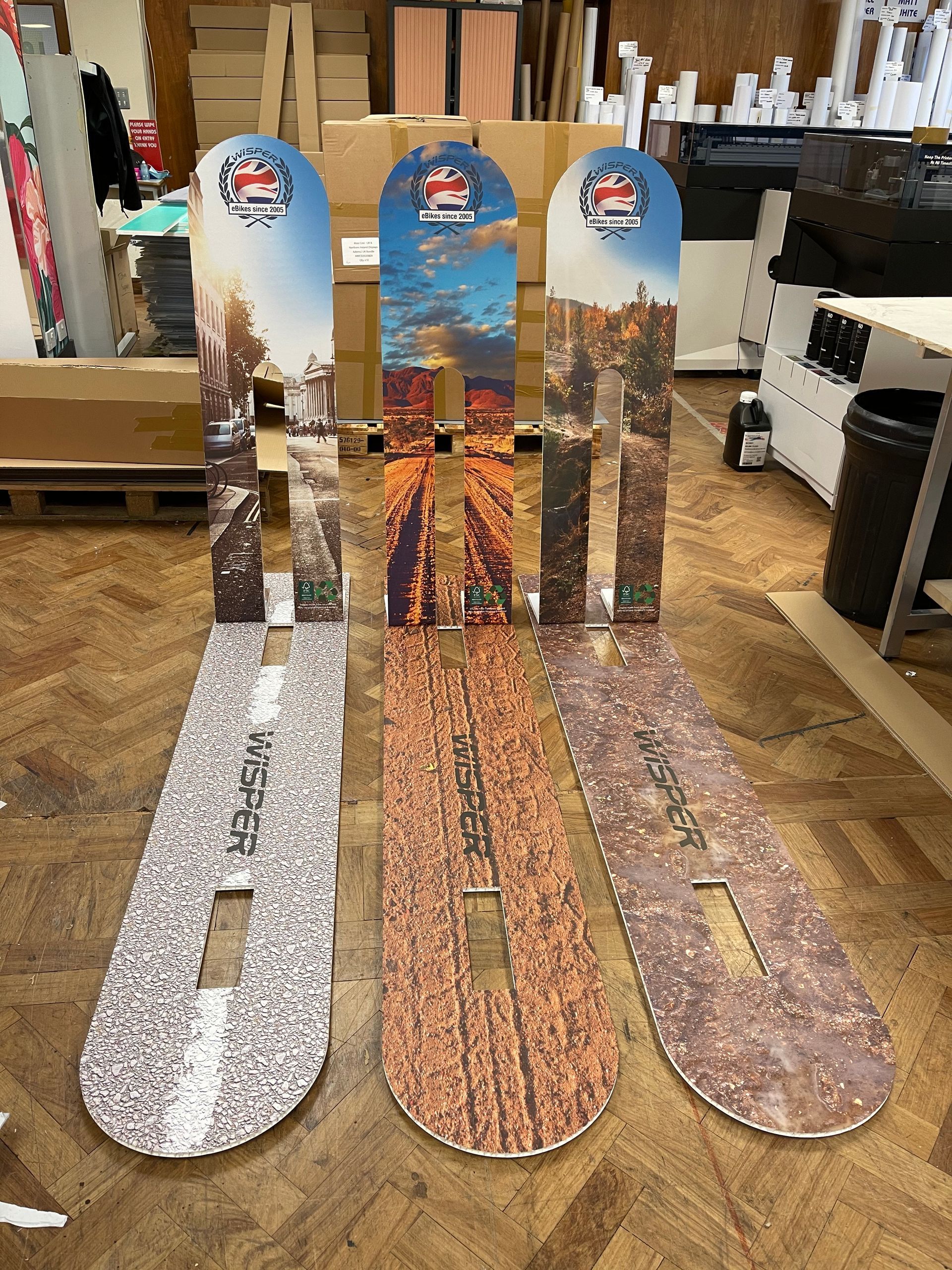 Printed foamex shop wisper cycle display