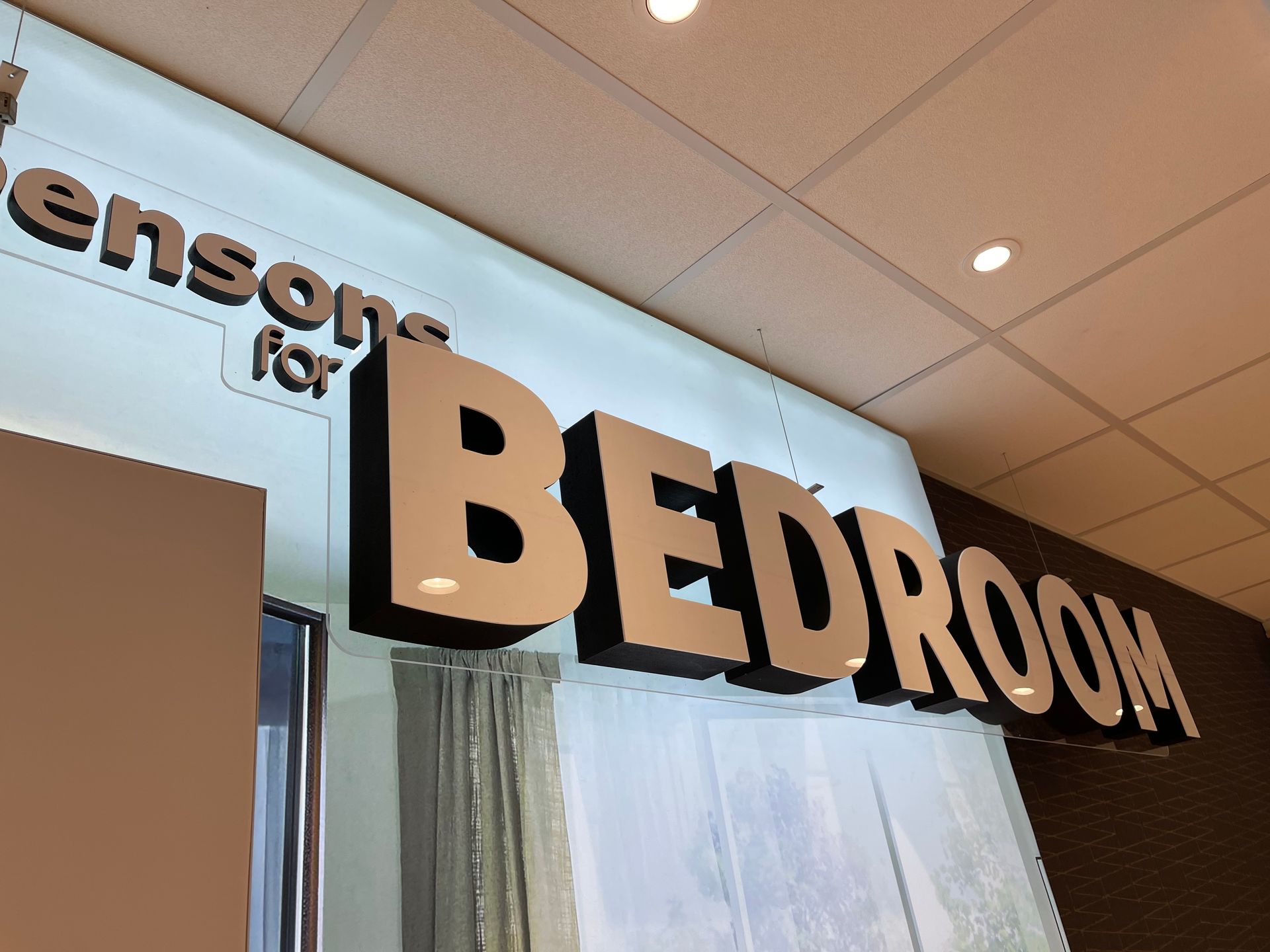 Retail display Suspended 3D lettering manufacture for Bensons