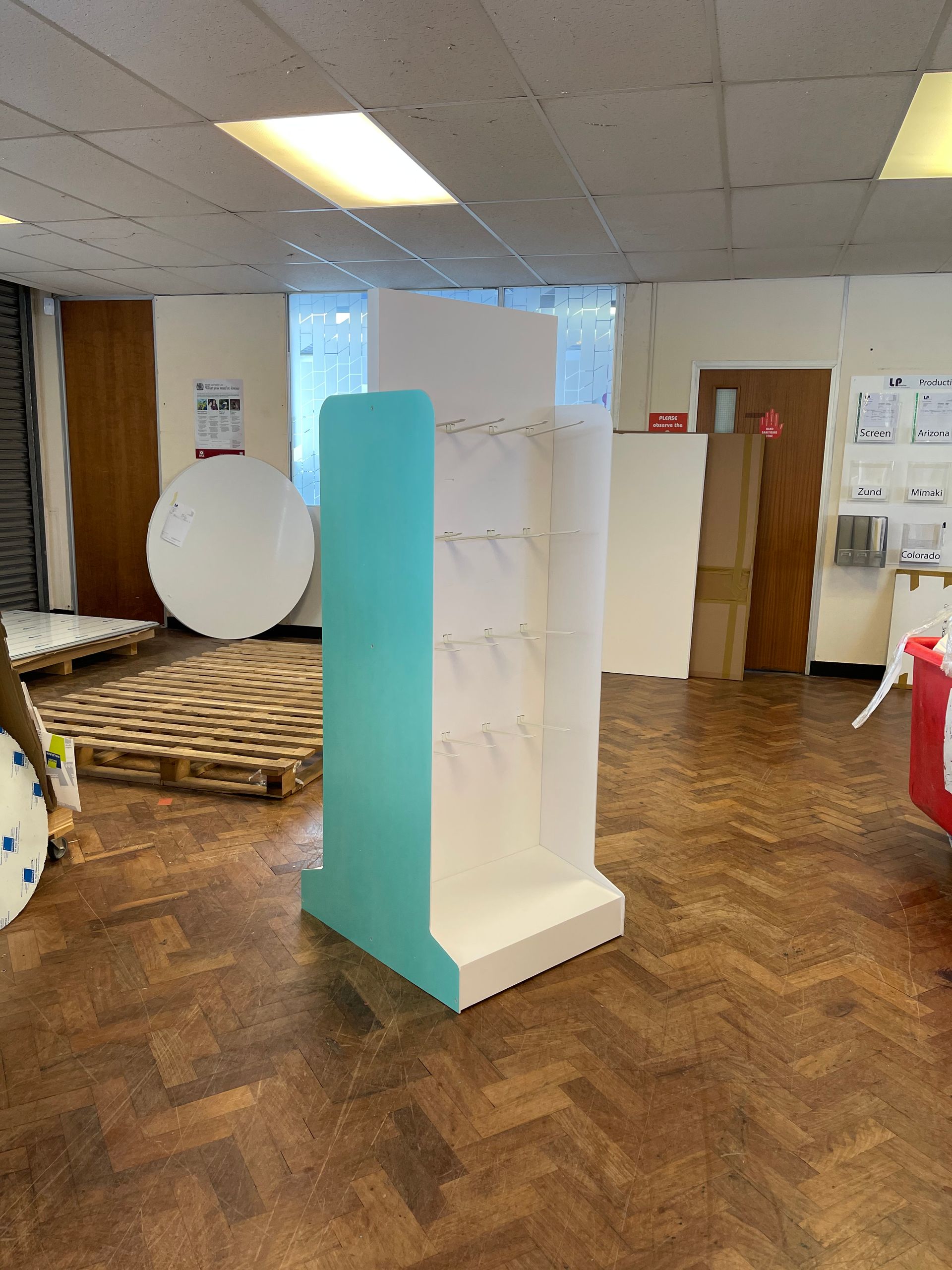 Free standing coloured POS manufactured in foamex
