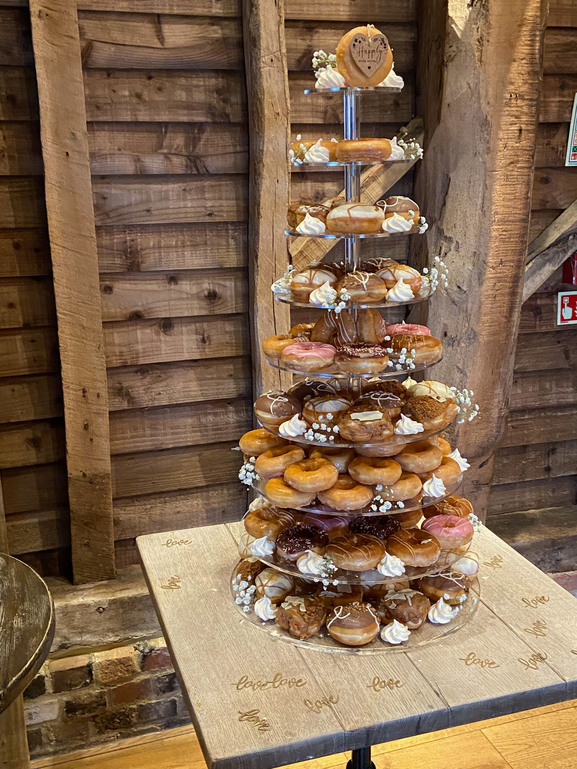 Bespoke wedding cake tier stand manufactured from clear perspex