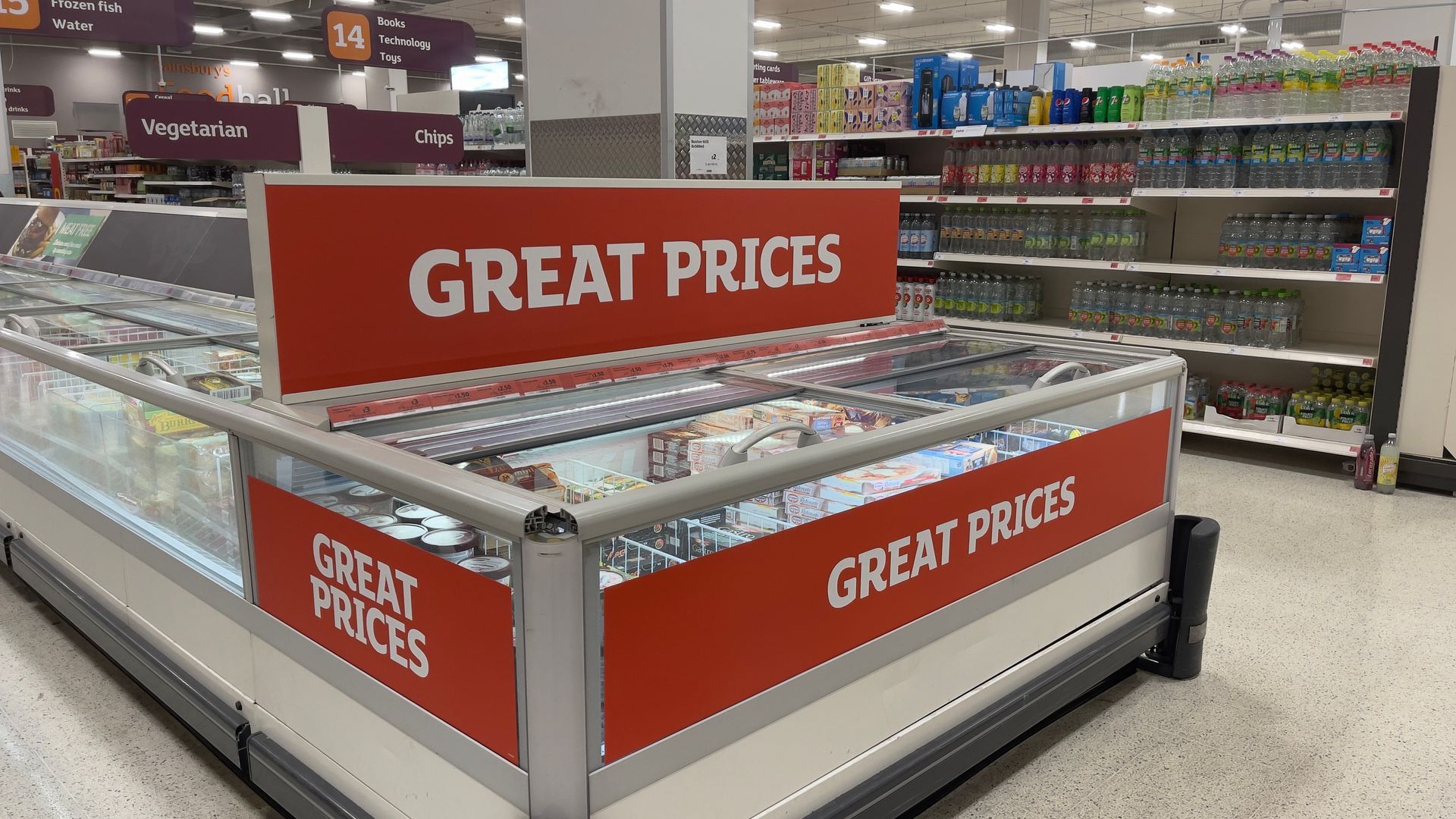 Retail Freezer 'Great prices' stickers and posters