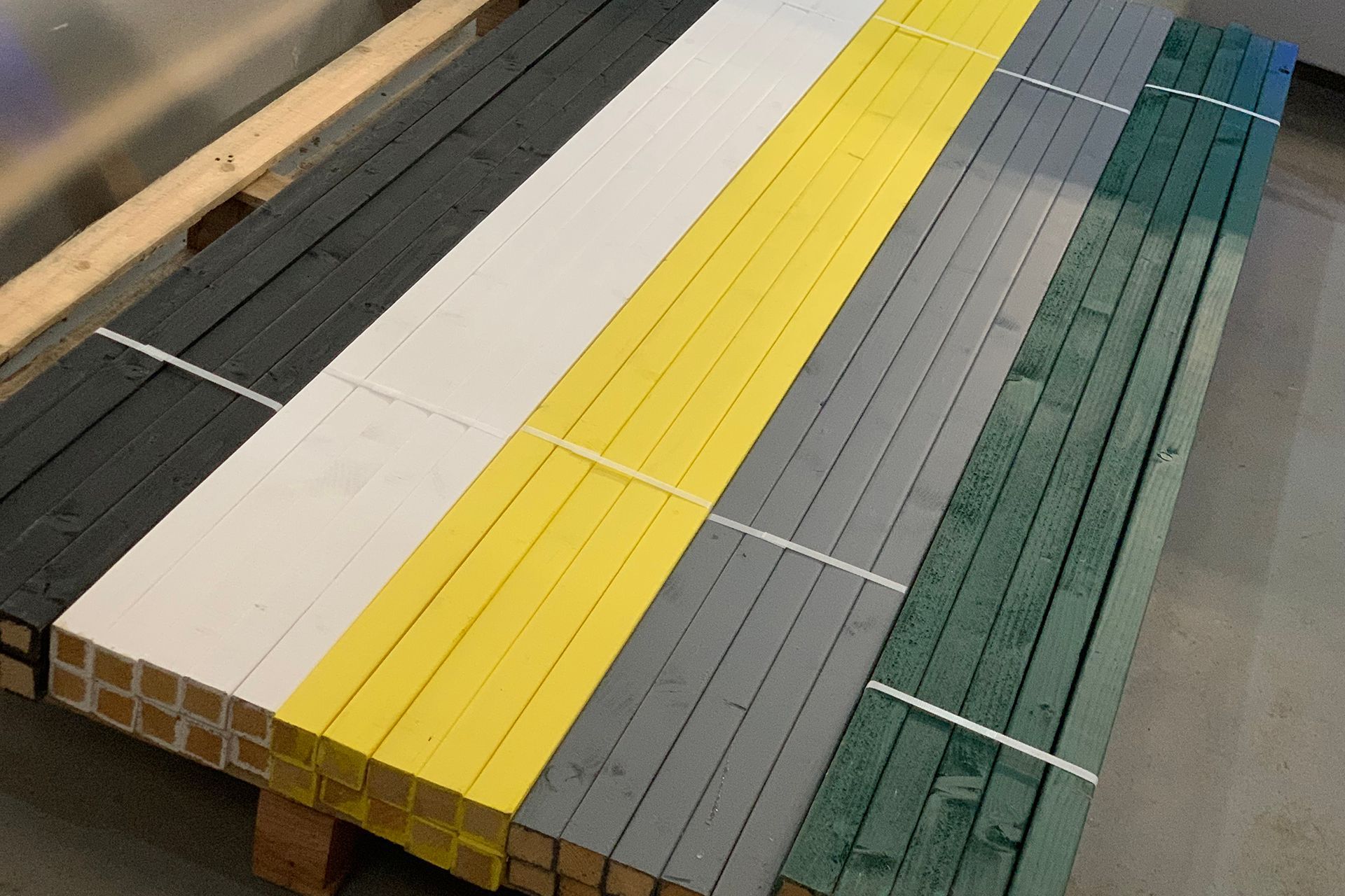 Estate agent board posts in a selection of colours