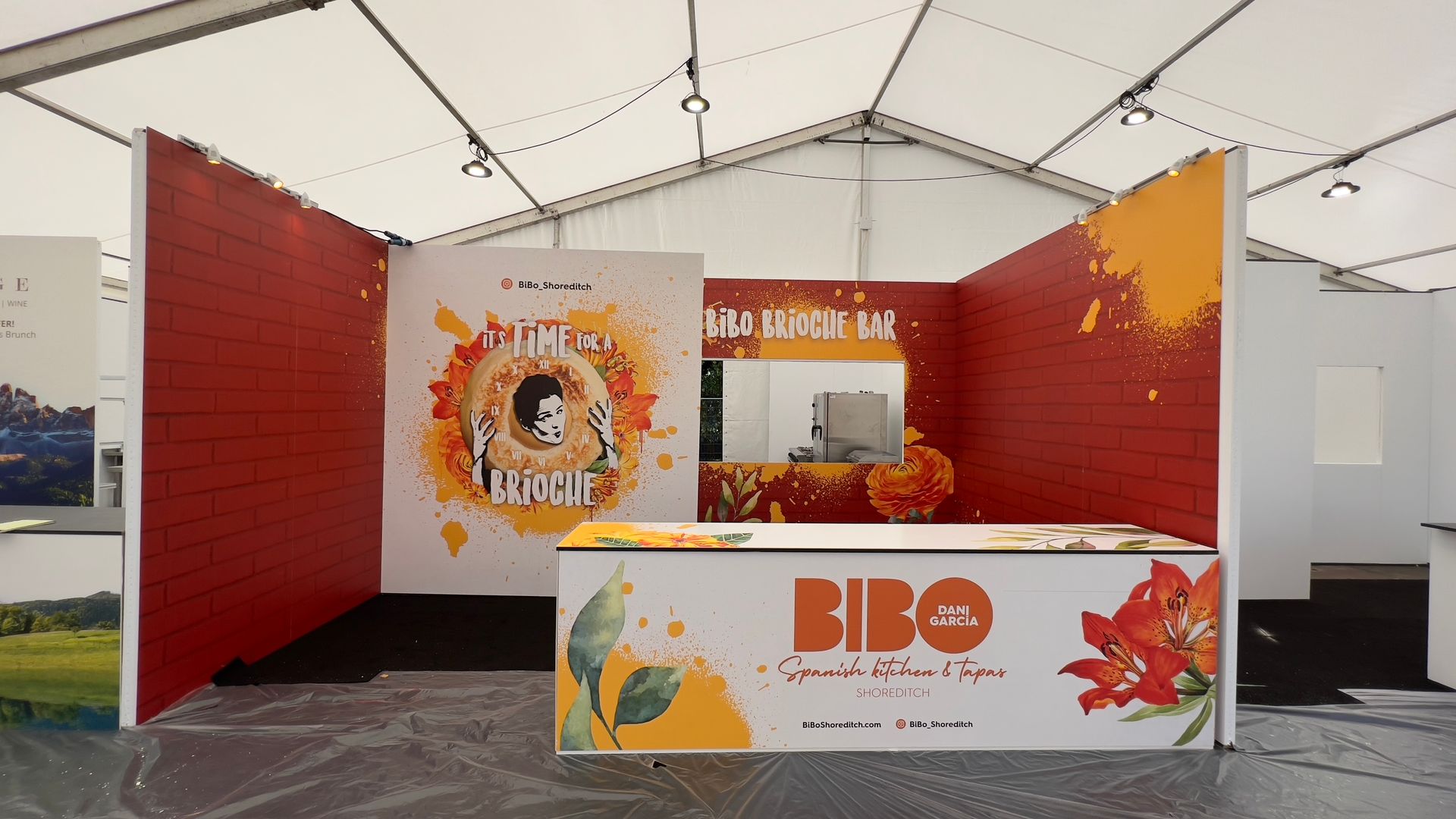 Spanish inspired Food event stand for BIBO brioche bar
