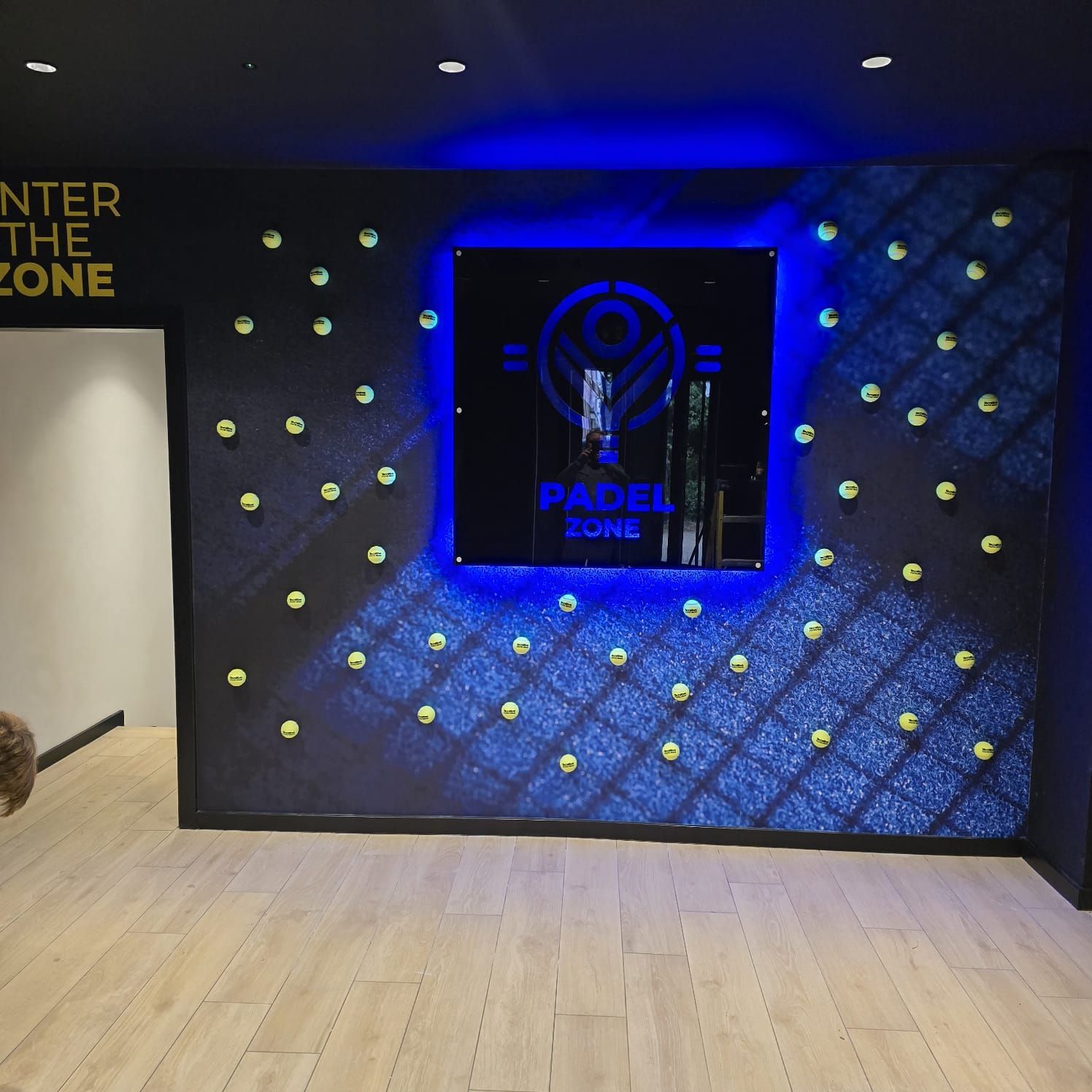 Wall mounted Padel Zone logo panel Backlit in acrylic