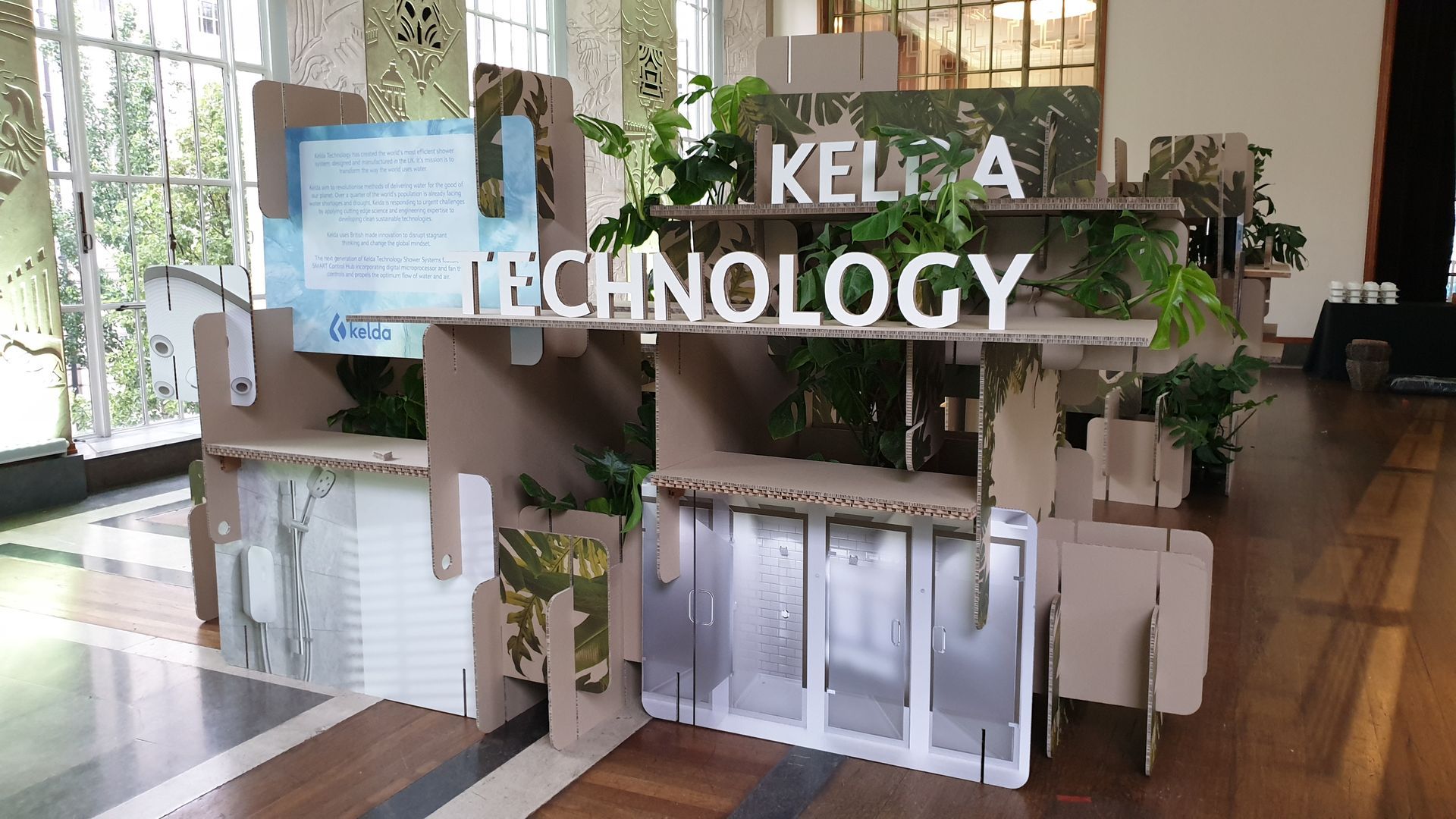 Clever Kelda Technology corrugated carton display printed and cut to complex shapes