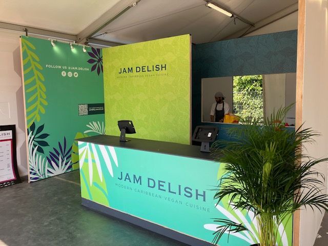 Colourful Exhibition panels for food retailers Jam Delish event stand