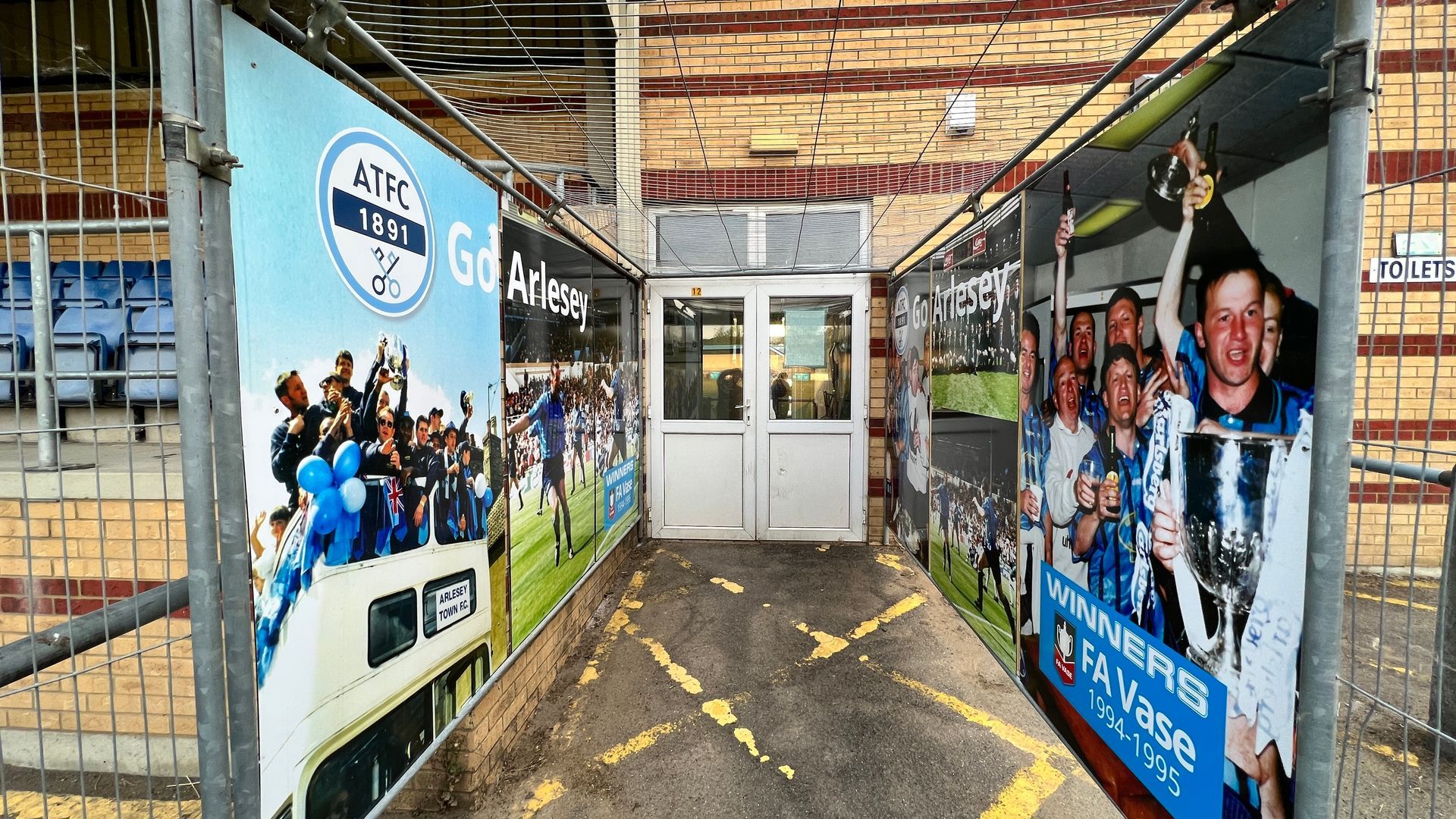 More direct to board prints mounted to mesh fencing for Arlesey Town Football Club