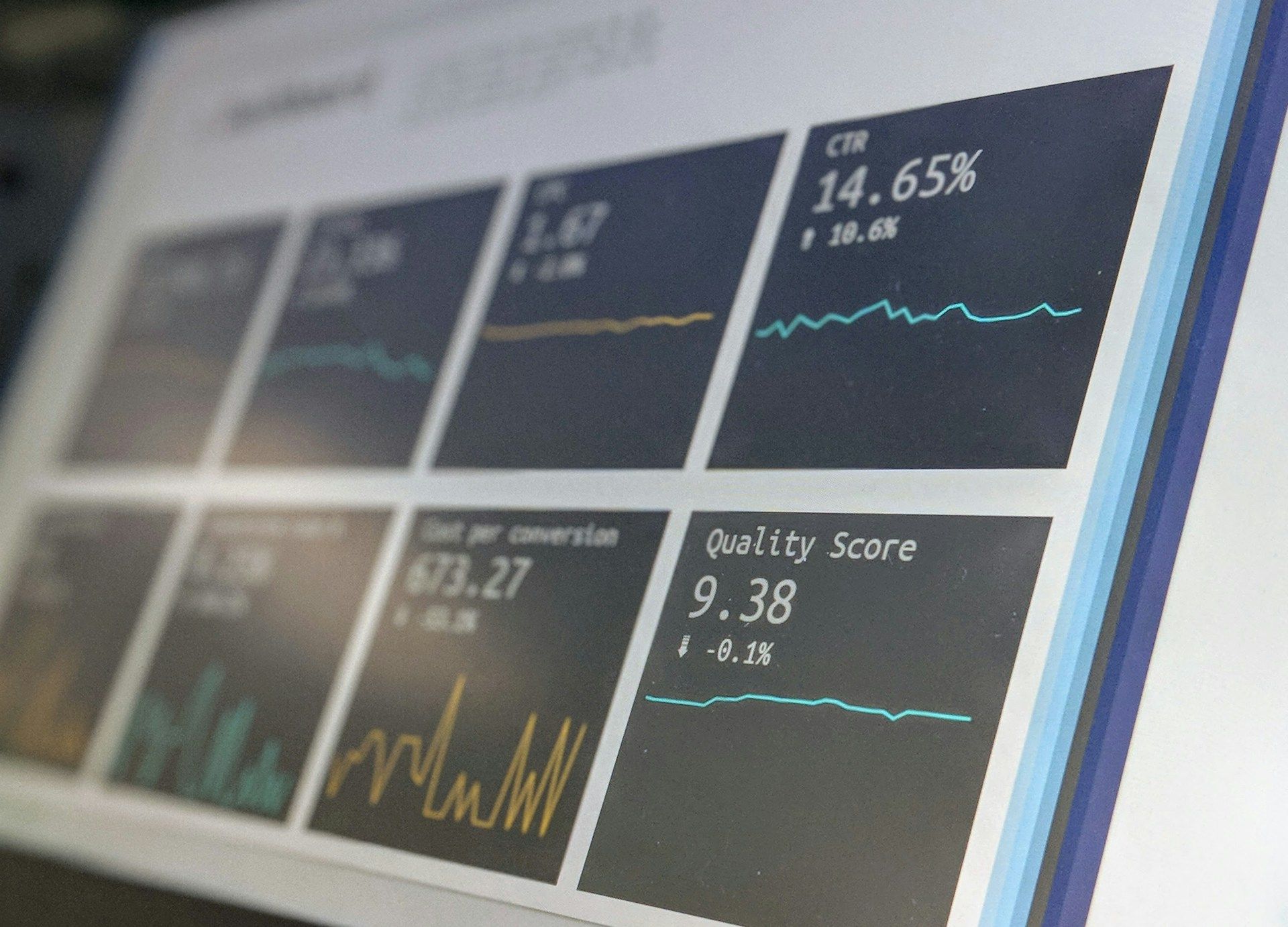 Dashboard displaying data visualizations with charts and metrics.