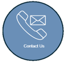 A blue circle with a phone and envelope icon, labeled Contact Us.