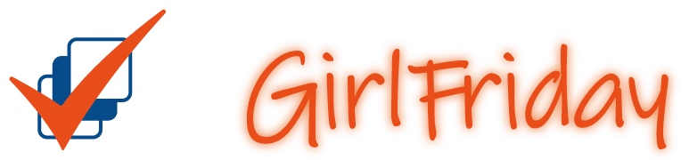A girl friday logo with a check mark on it