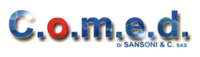 Logo “Comed” blu e rosso con la scritta “Di Sansoni & C. sas” in piccolo sotto.