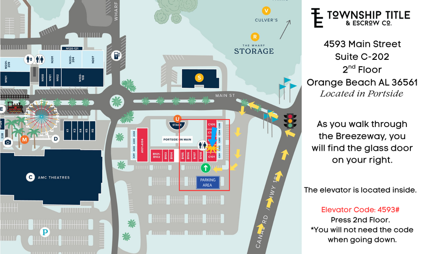 Important directions for Orange Beach office