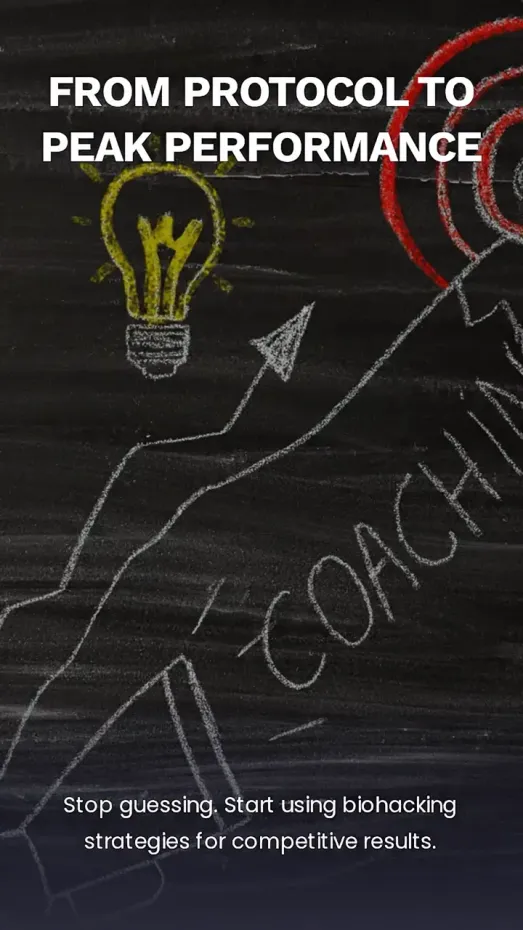 Chalkboard drawing of a lightbulb and rising line: from protocol to peak performance