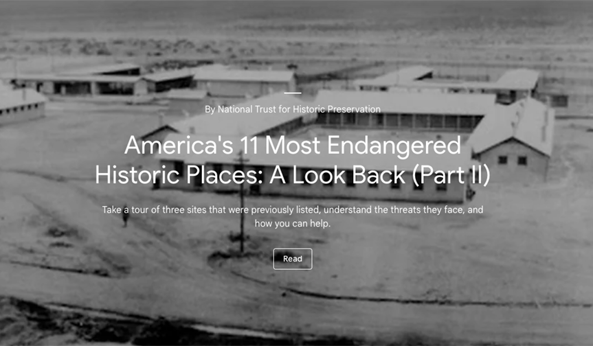 Aerial view of a historic military complex, black and white photo. Title reads, 