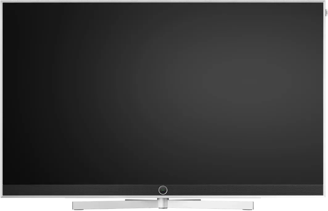 Flachbildfernseher, der einen dunklen Nachthimmel mit einem hellen Mond in der Mitte des Bildschirms anzeigt