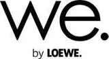 Schwarzes &bdquo;we.&ldquo;-Logo mit dem Schriftzug &bdquo;by LOEWE.&ldquo; darunter auf wei&szlig;em Hintergrund