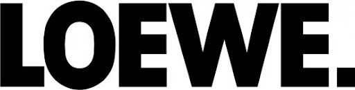 LOEWE-Logo in fetten schwarzen Buchstaben auf weißem Hintergrund