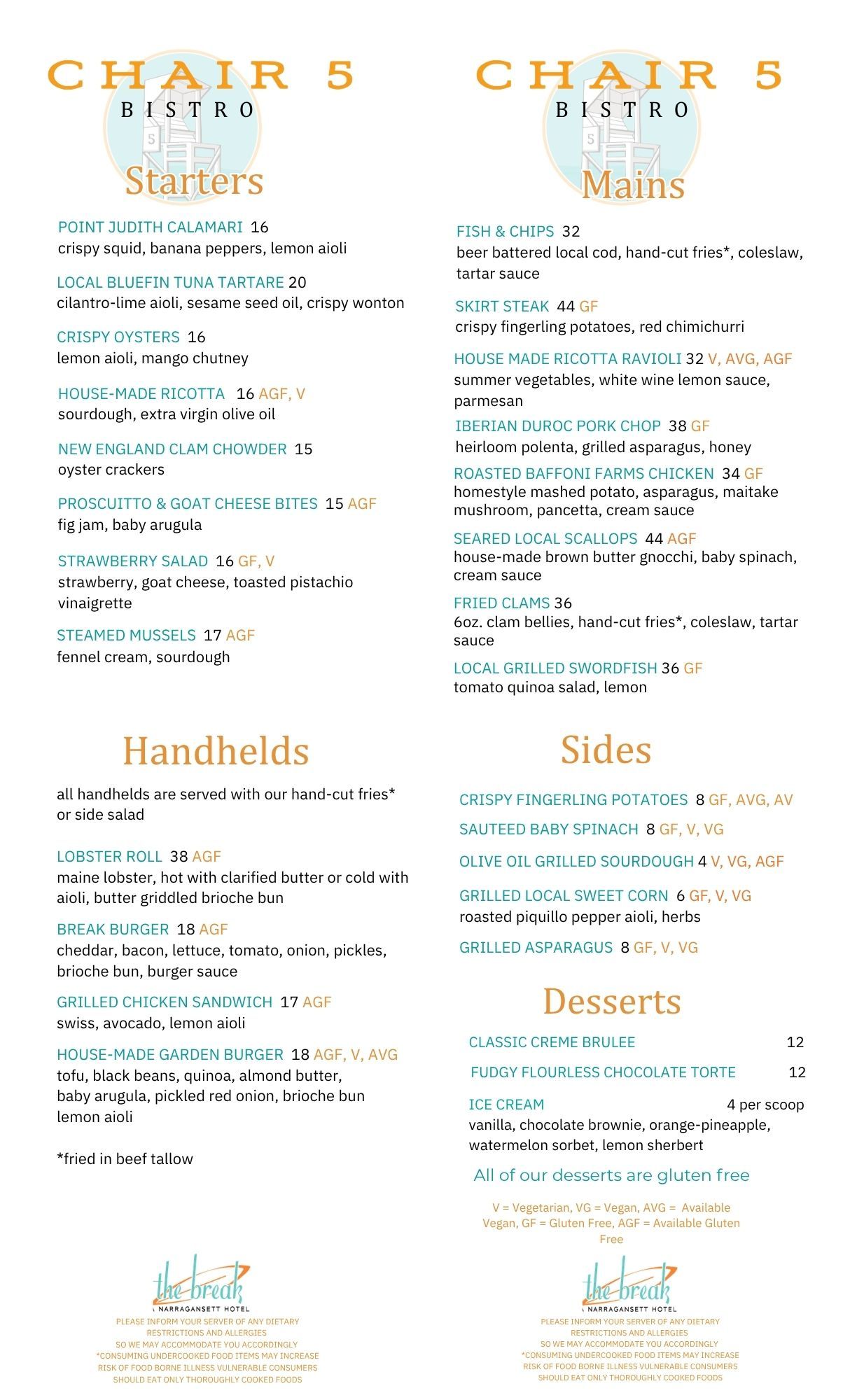 menu
