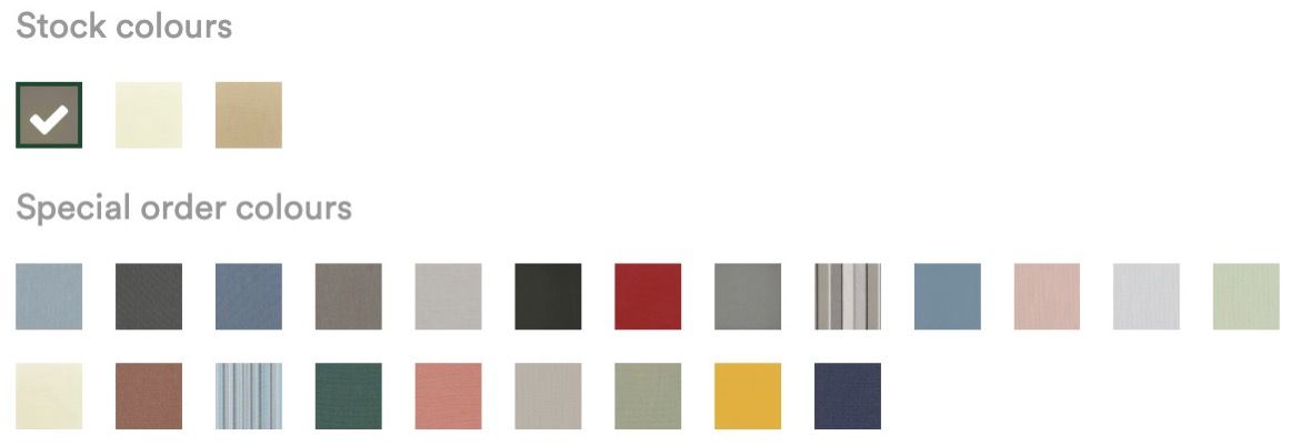 Commodore Lounger cushions colours Commodore Lounger cushions colours