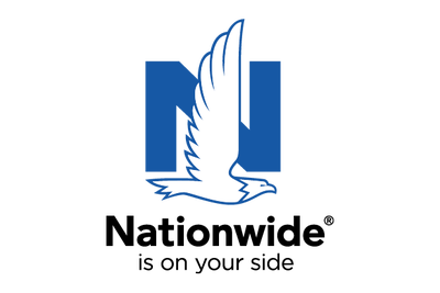 The logo for nationwide is on your side with an eagle on it.