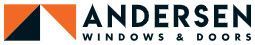 Andersen Windows & Doors logo with an orange, black, and white geometric shape.