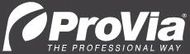 ProVia logo with white text on a dark gray background: 