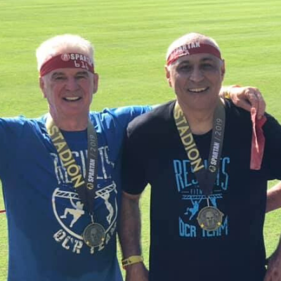 two men competing in the spartan race