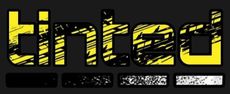 The word Tinted is written in yellow on a black background