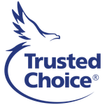 Trusted Choice logo: blue eagle soaring above the words 