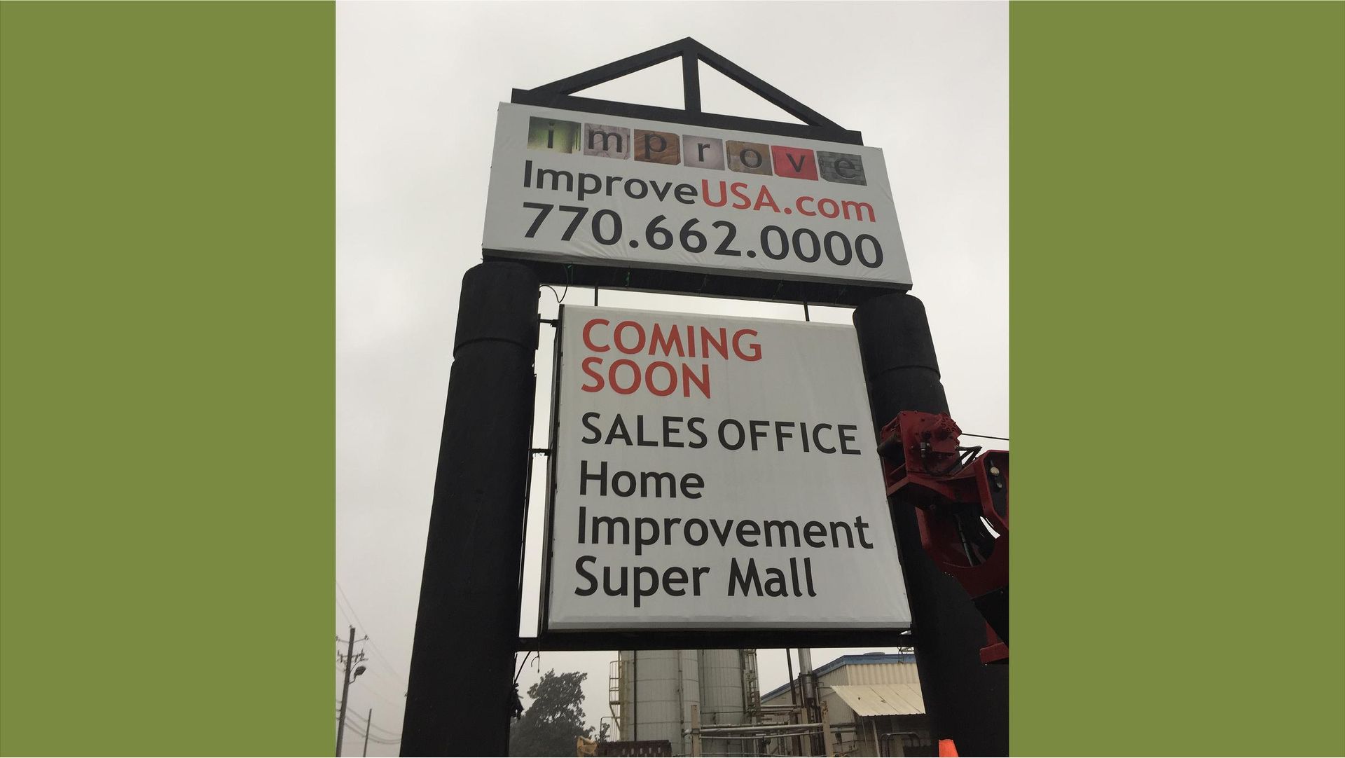 Sign for ImproveUSA, a home improvement super mall 