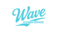 Turquoise “Wave Cleaning Services” logo with stylized wave graphic