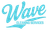 Teal &ldquo;Wave Cleaning Services&rdquo; logo with stylized wave underline