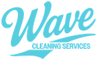 Turquoise “Wave Cleaning Services” logo with stylized wave graphic