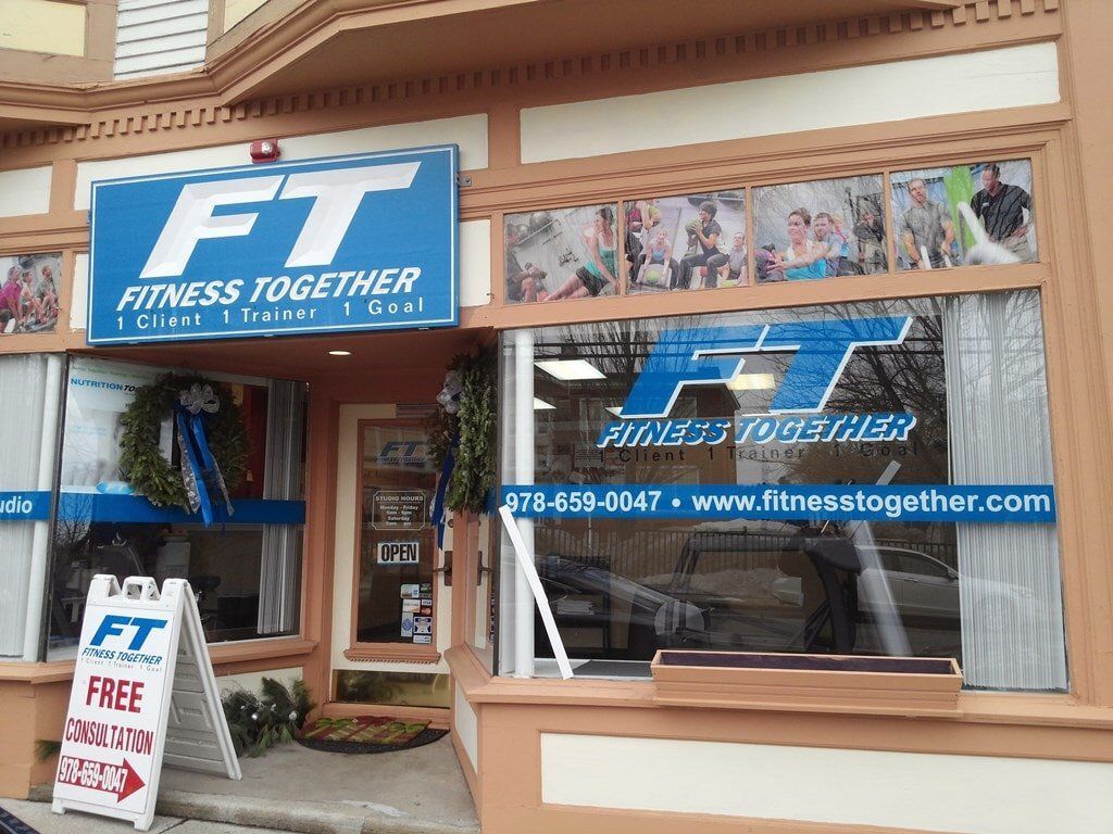 The front of a gym called fitness together