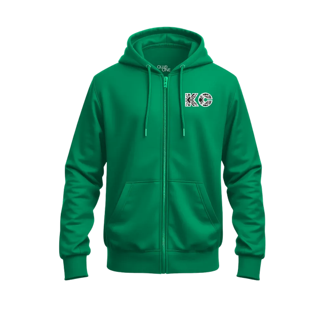 Pohaku Volleyball Club green zip-up hoodie